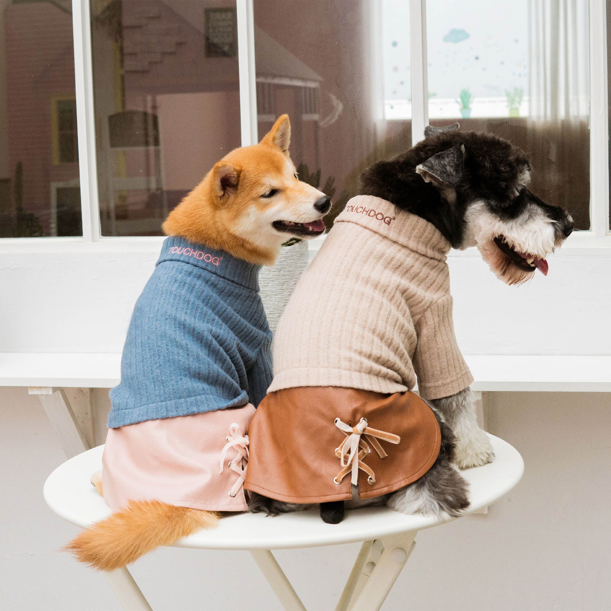 Touchdog® Modress Dog Sweater & Dress - Brown - Small