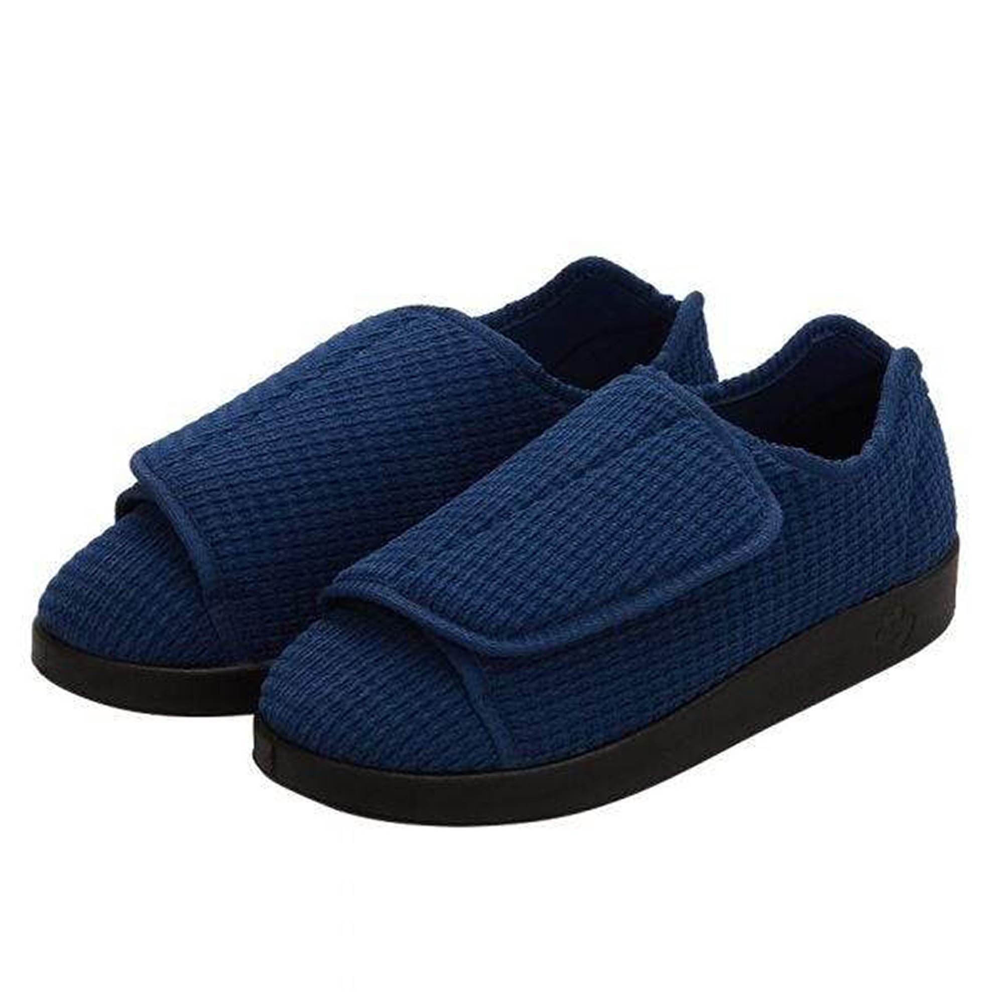 Silverts Men's Extra Extra Wide Slip-Resistant Slippers - Black - 12
