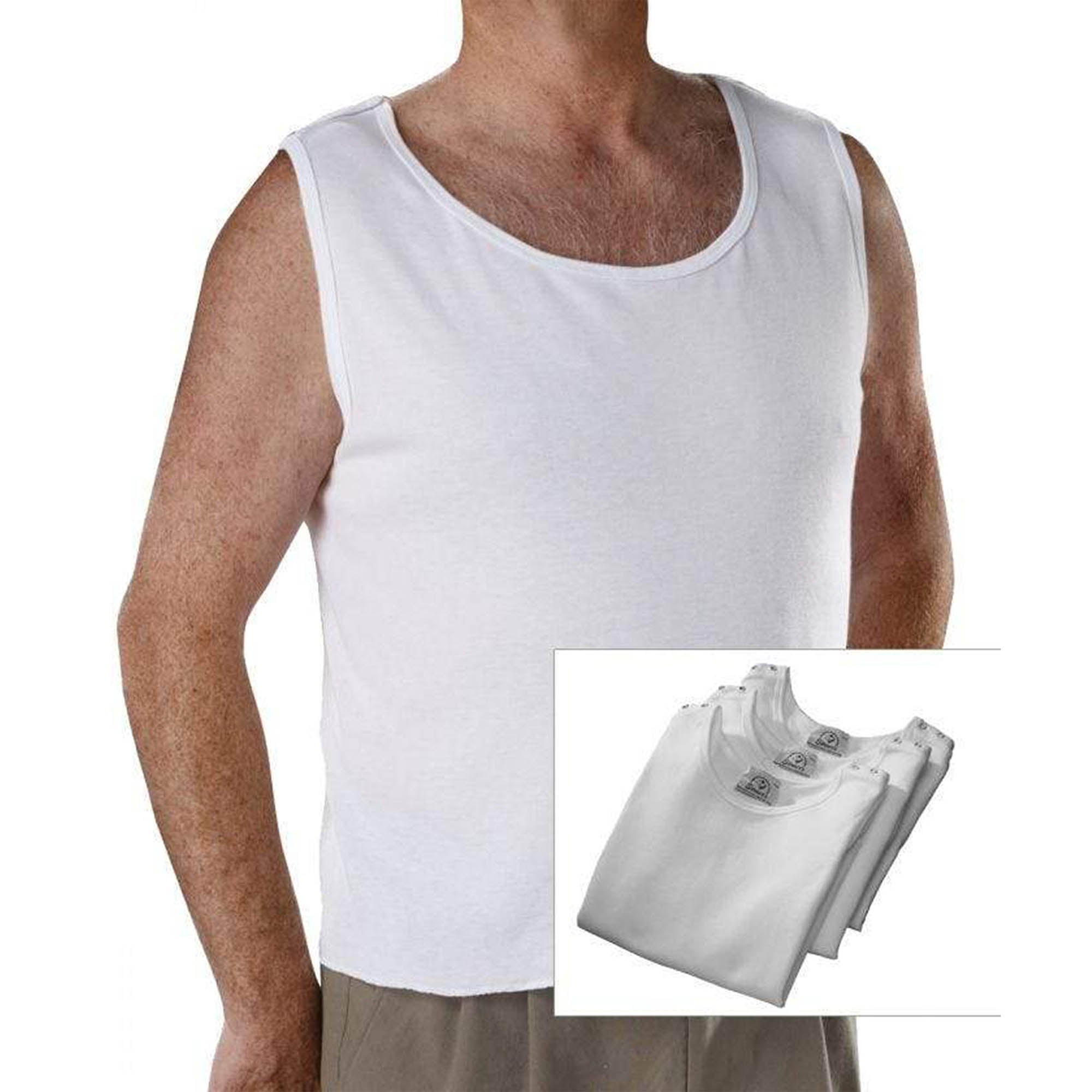 Silverts Men's Adaptive Cotton Sleeveless Undershirt - S