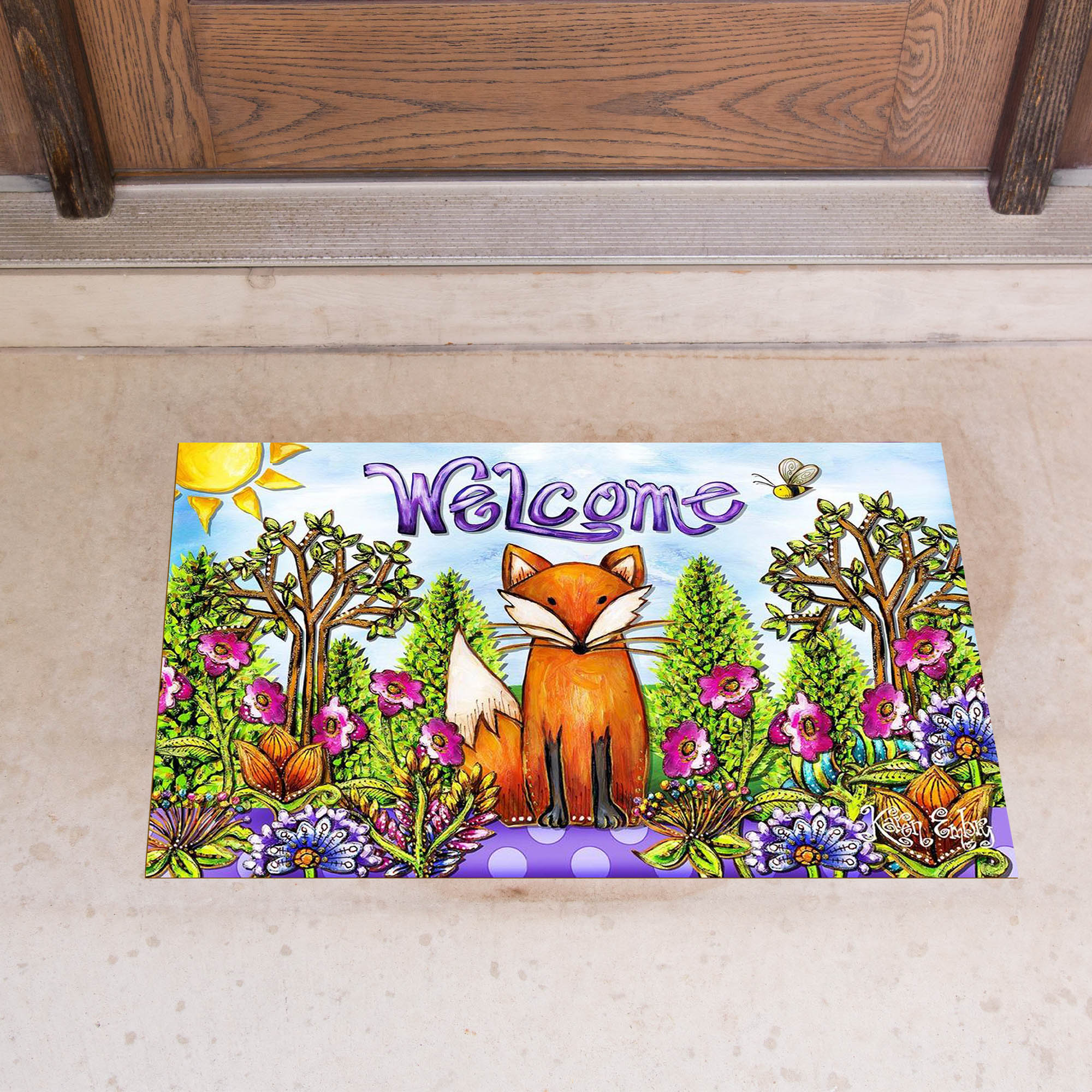 Toland Welcome Fox Door Mat - 18 X 30