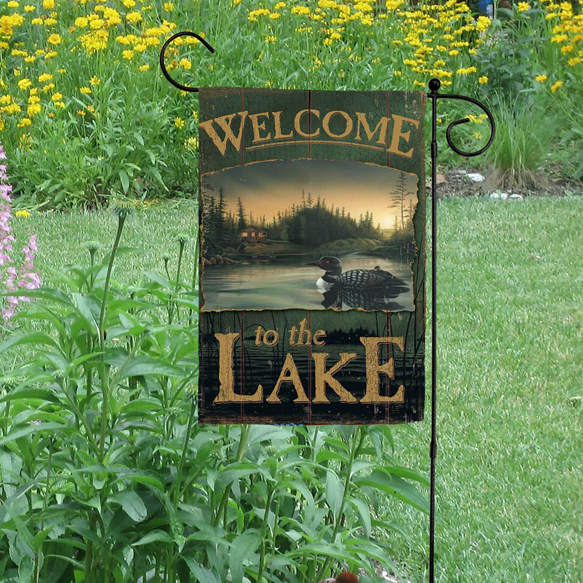 Toland Loon Lake Welcome Garden Flag