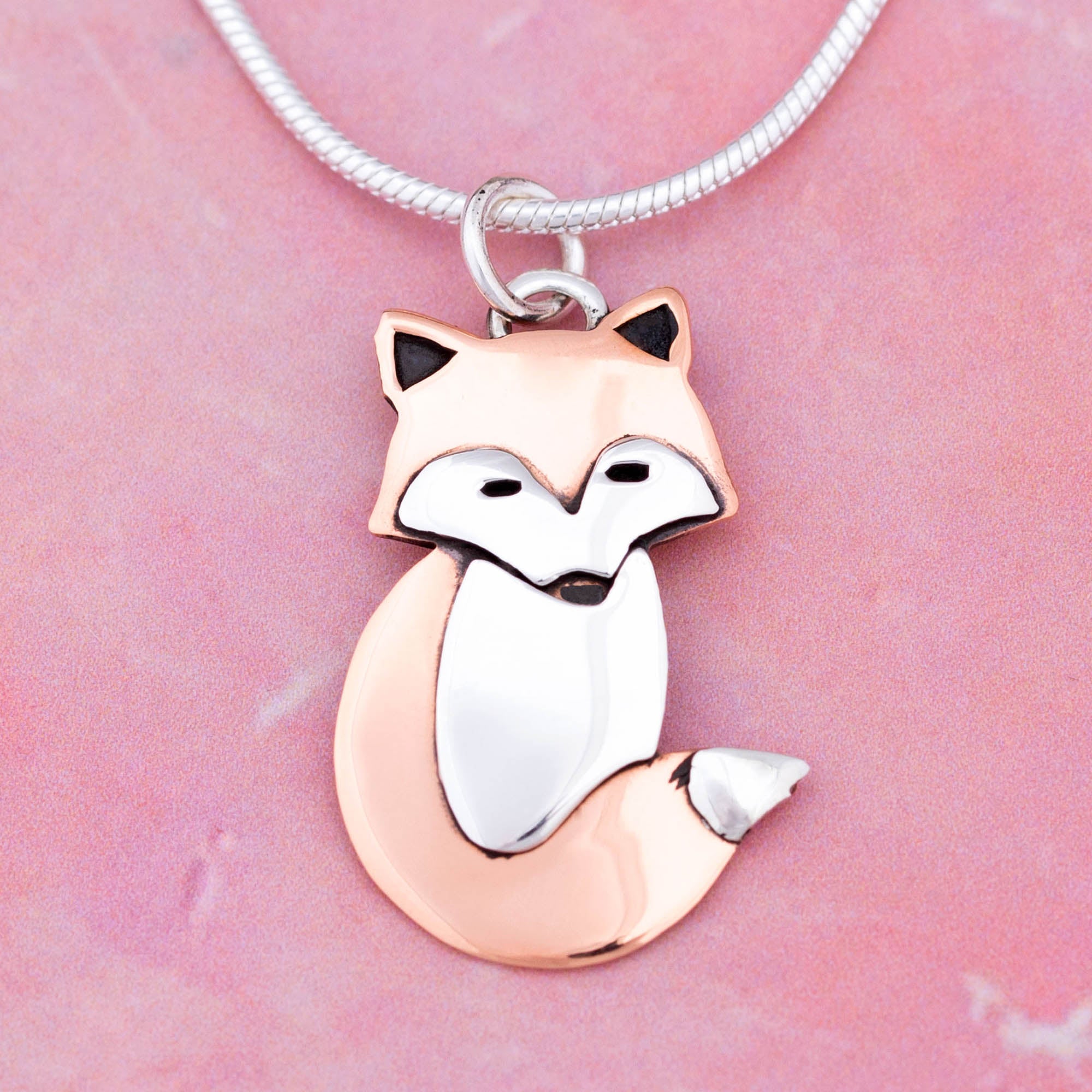Fox Sterling & Copper Necklace - Pendant Only