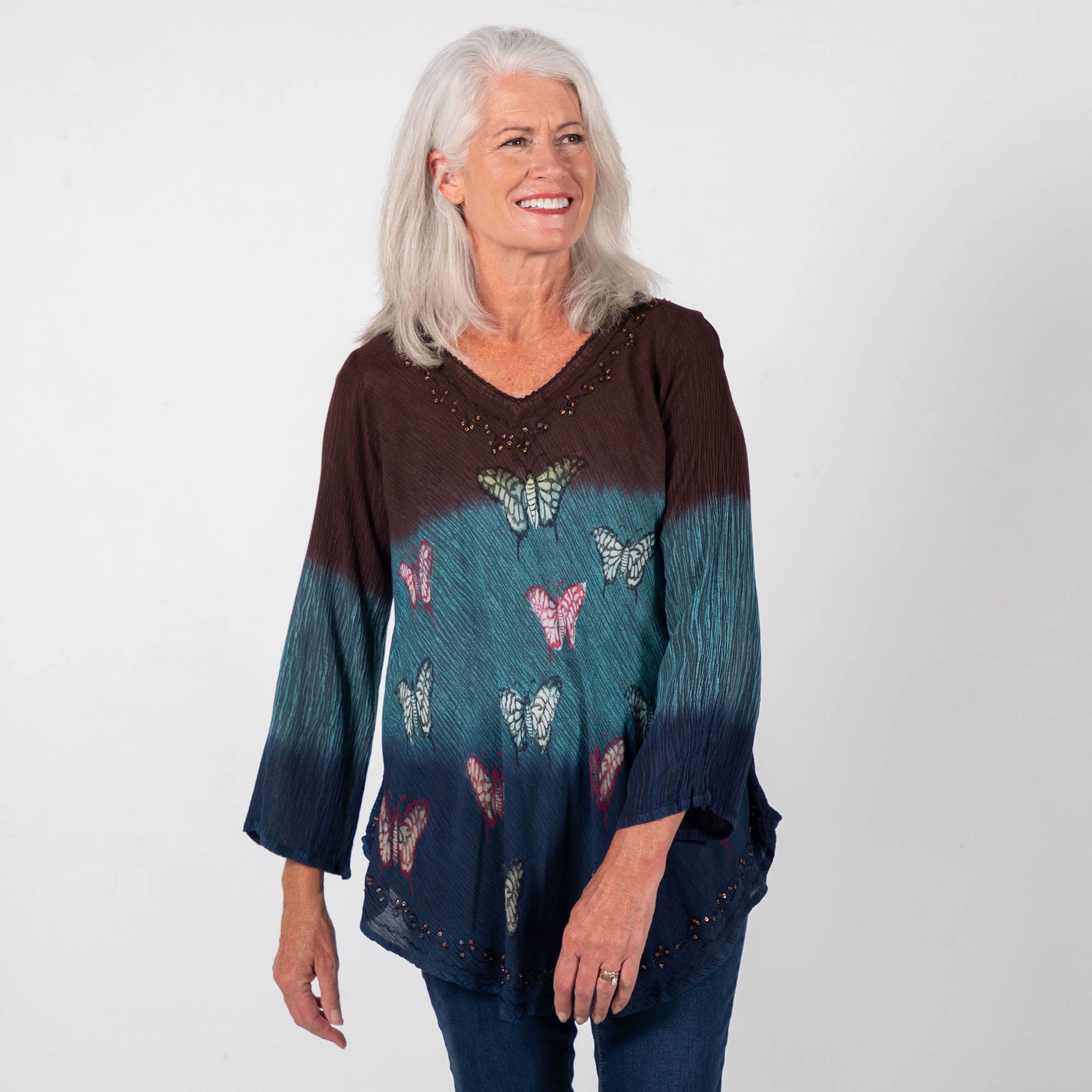 Chasing Butterflies Long Sleeve Tunic - S/M