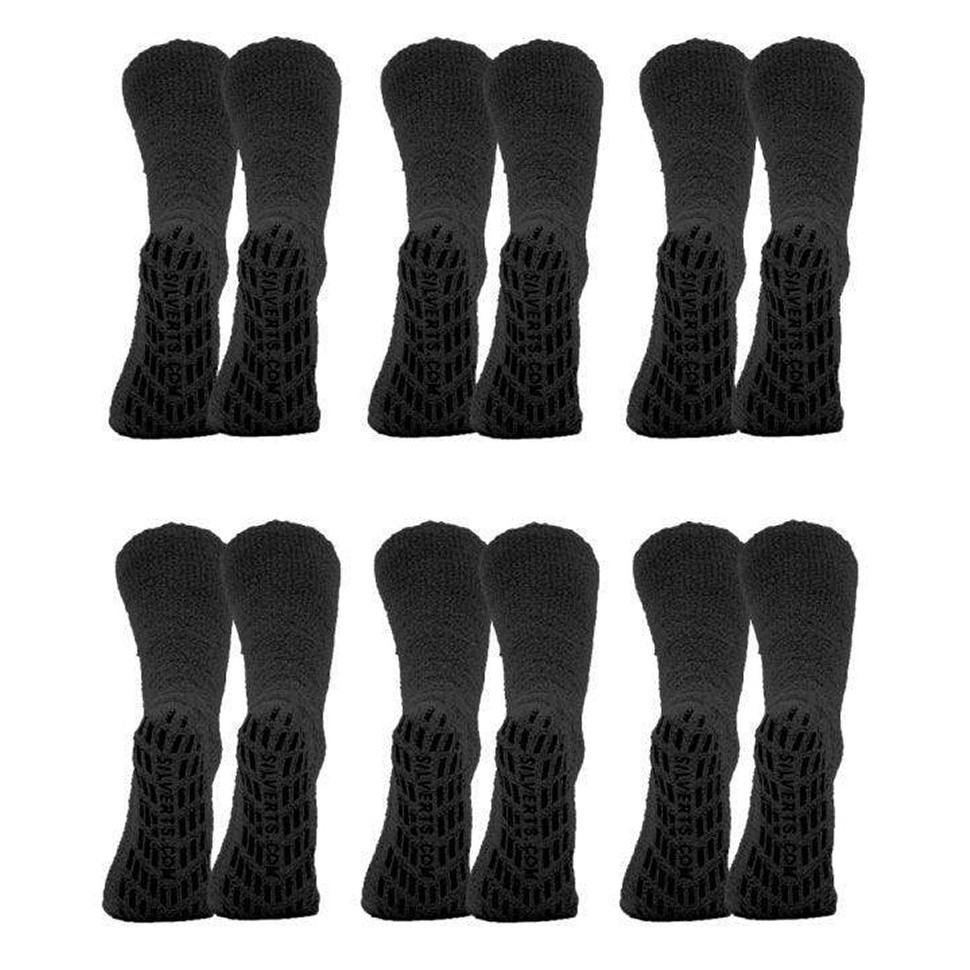 Silverts Slipper Socks - Set Of 6 - Black Pack - OS