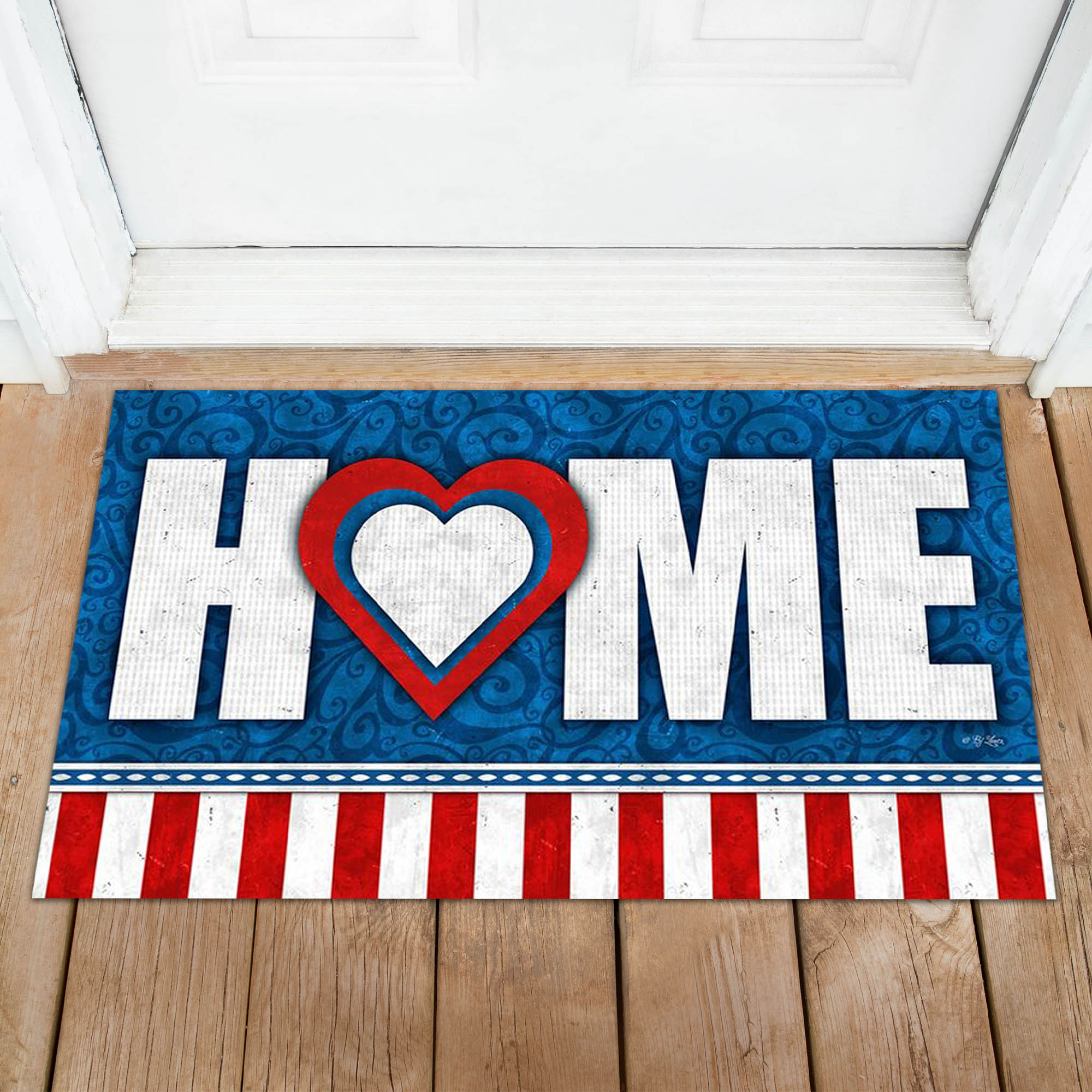 Toland Heart Of The Home Patriotic Door Mat - 18 X 30