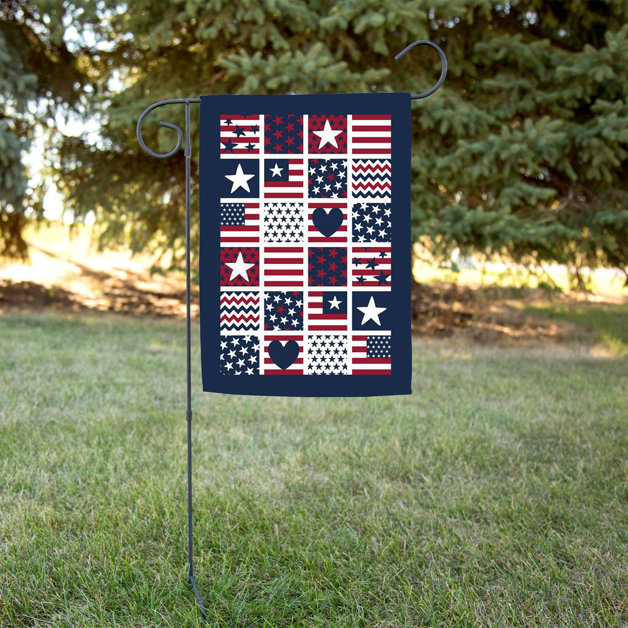 Toland American Made Patriotic Patches Garden Flag