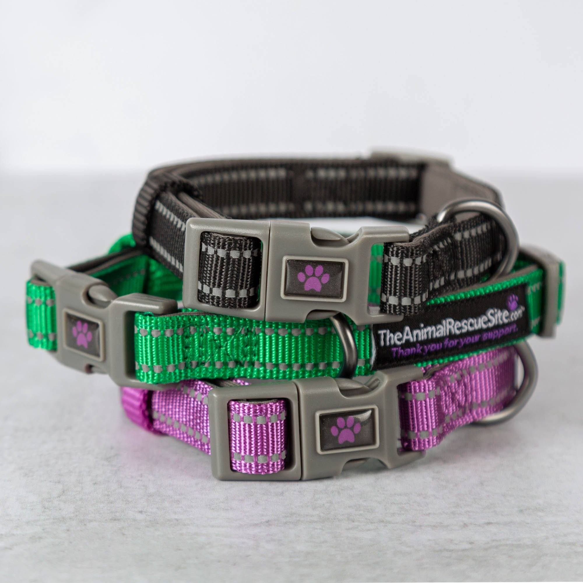 Signature Comfort Reflective Dog Collar - Green - L