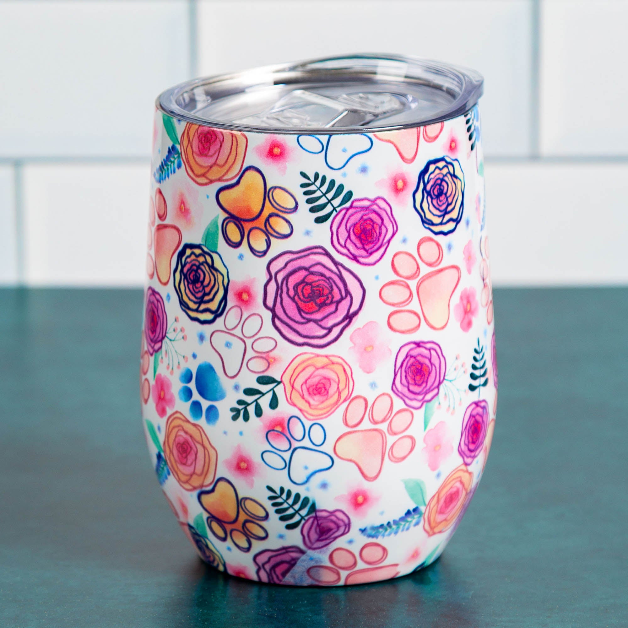 Colorful Garden Stainless Steel Insulated Wine Tumbler - Butterfly