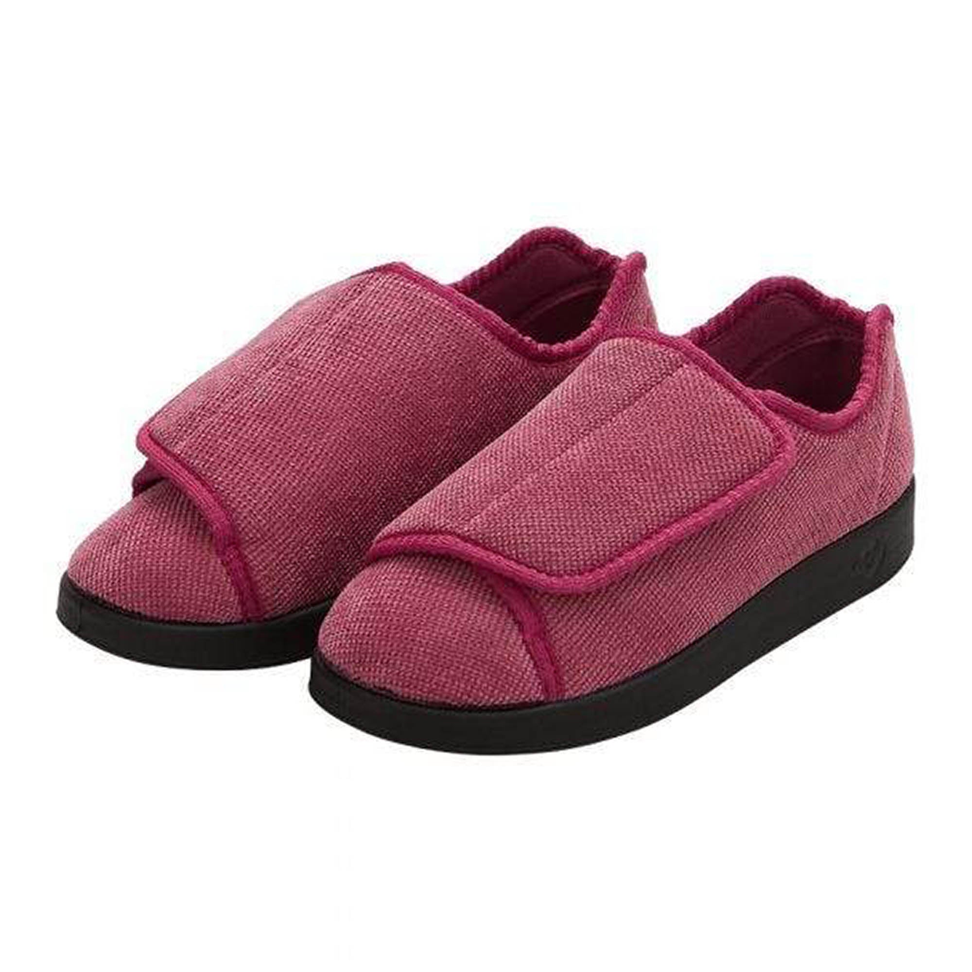 Silverts Women's Antimicrobial Extra Extra Wide Easy-Closure Slippers - Dusty Rose - 6