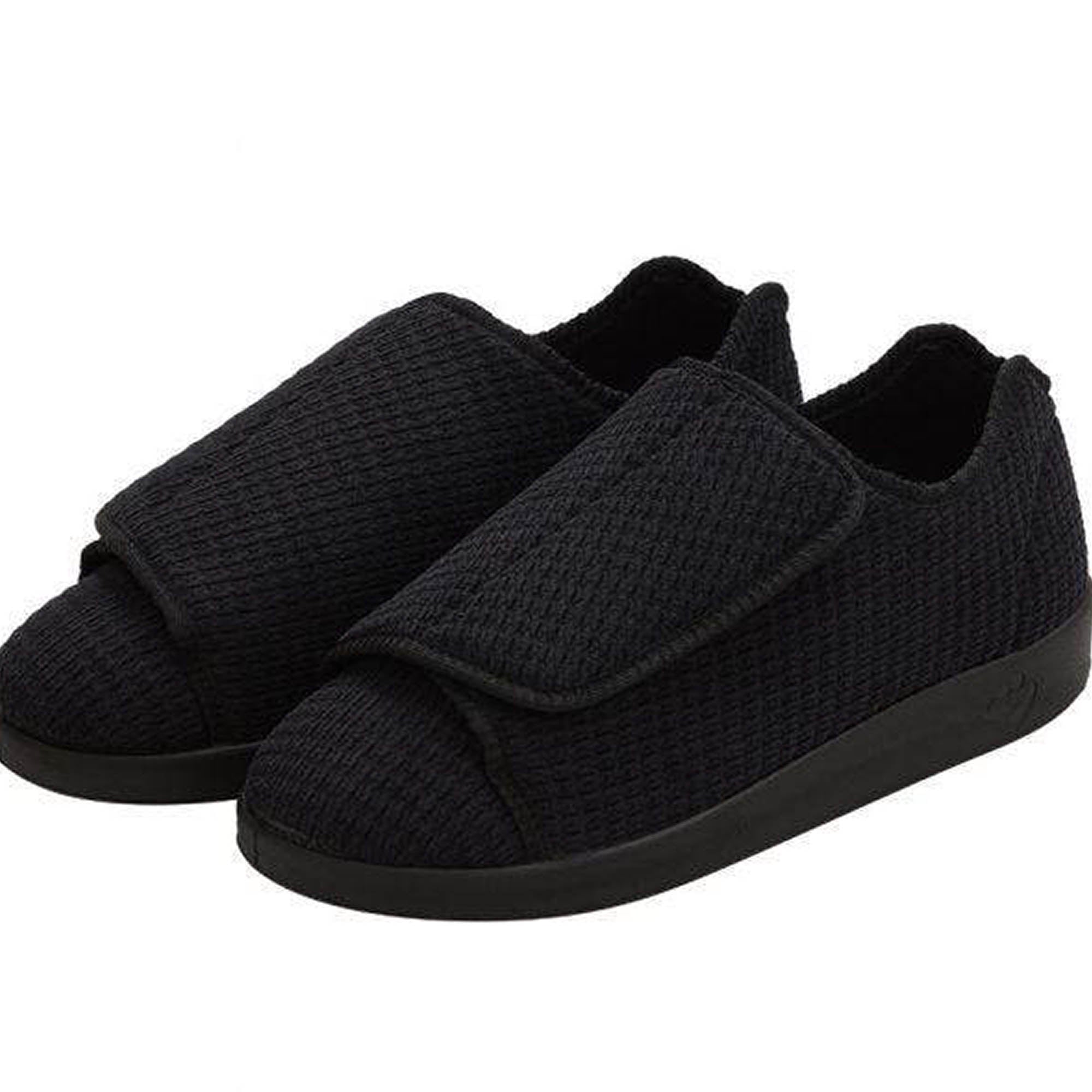 Silverts Men's Extra Extra Wide Slip-Resistant Slippers - Black - 7