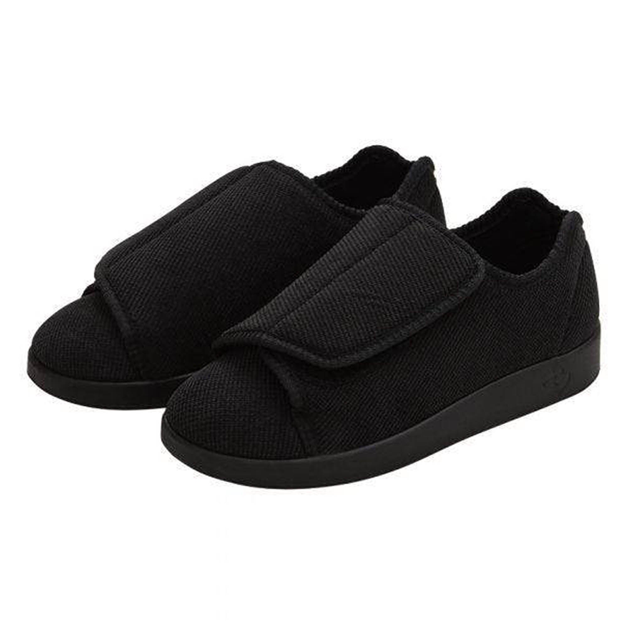 Silverts Women's Antimicrobial Extra Extra Wide Easy-Closure Slippers - Black - 6