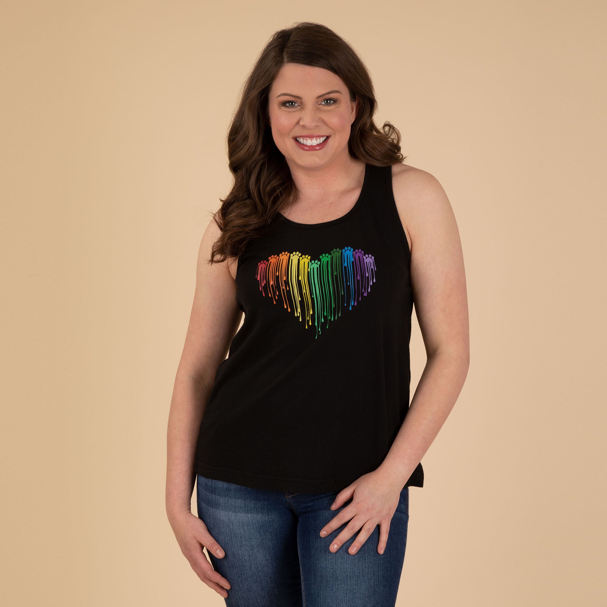 Rainbow Love Paw Tank Top - 1X