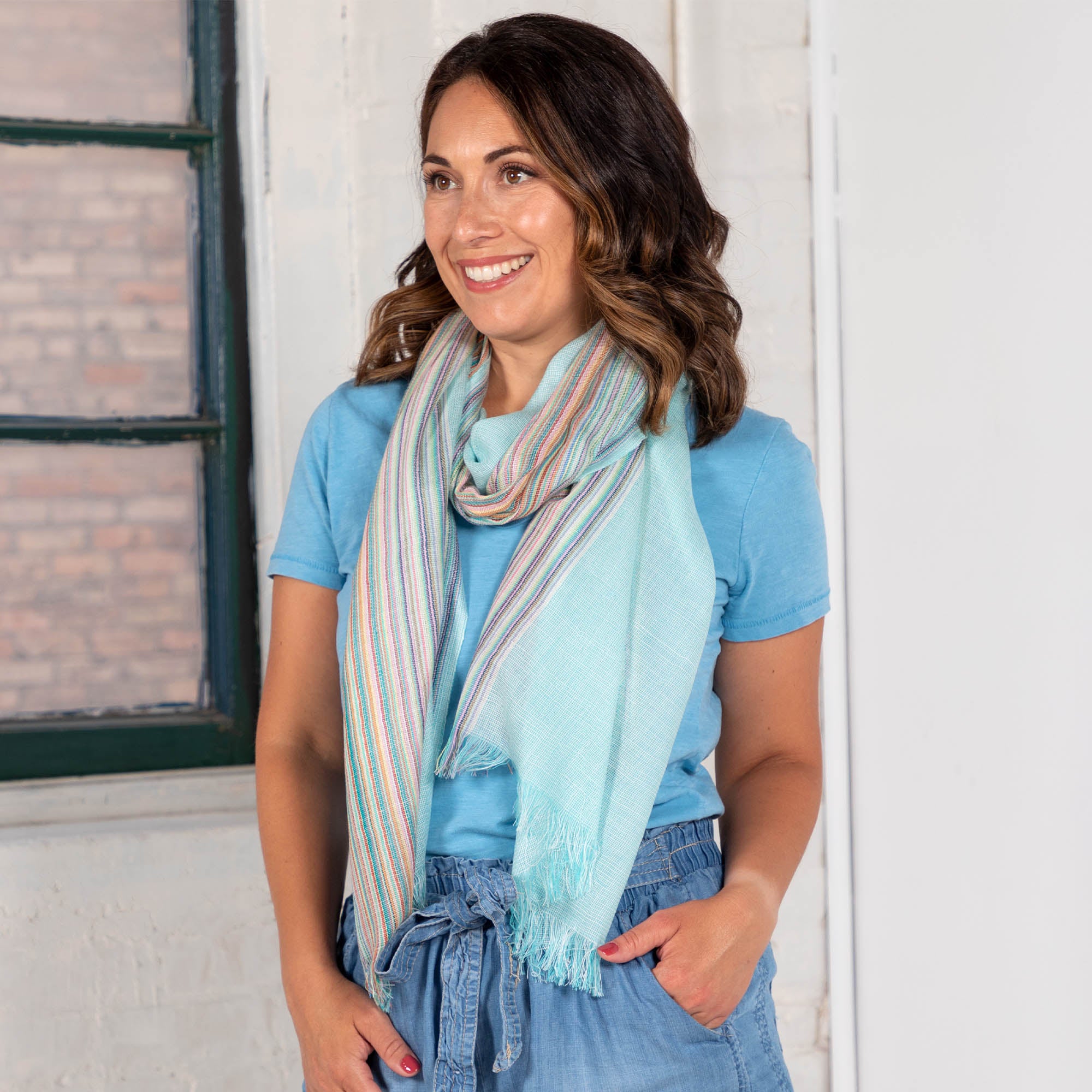 Mystic Colors Of The Sky Scarf - Teal