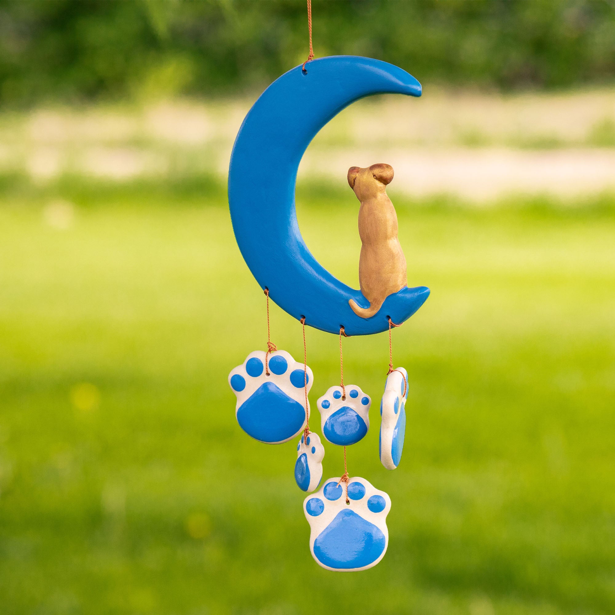 Pet Moonlight Ceramic Wind Chime - Dog