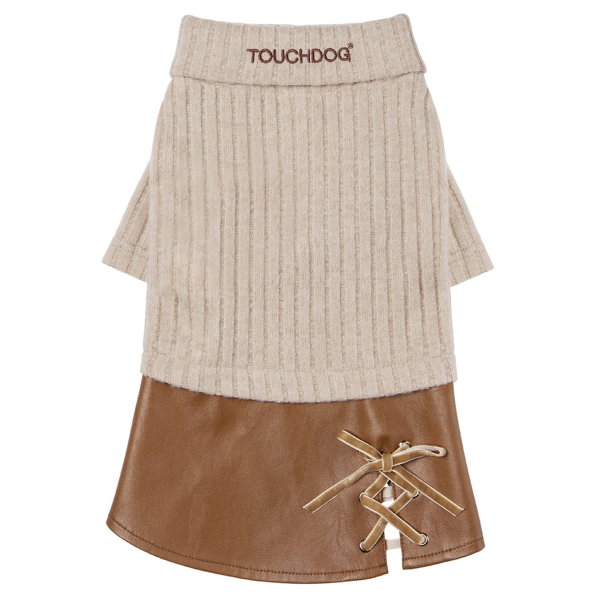Touchdog® Modress Dog Sweater & Dress - Brown - Medium