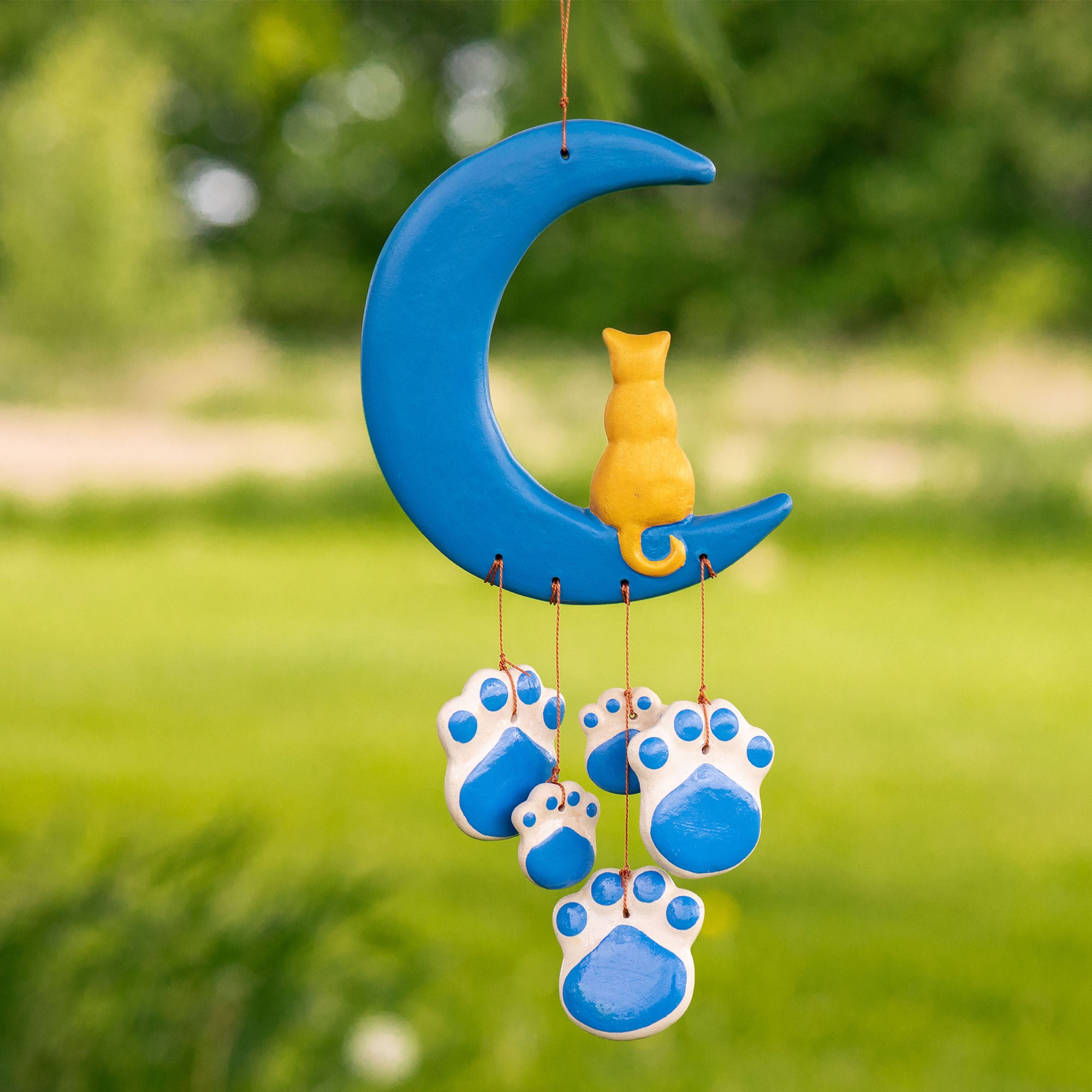 Pet Moonlight Ceramic Wind Chime - Cat