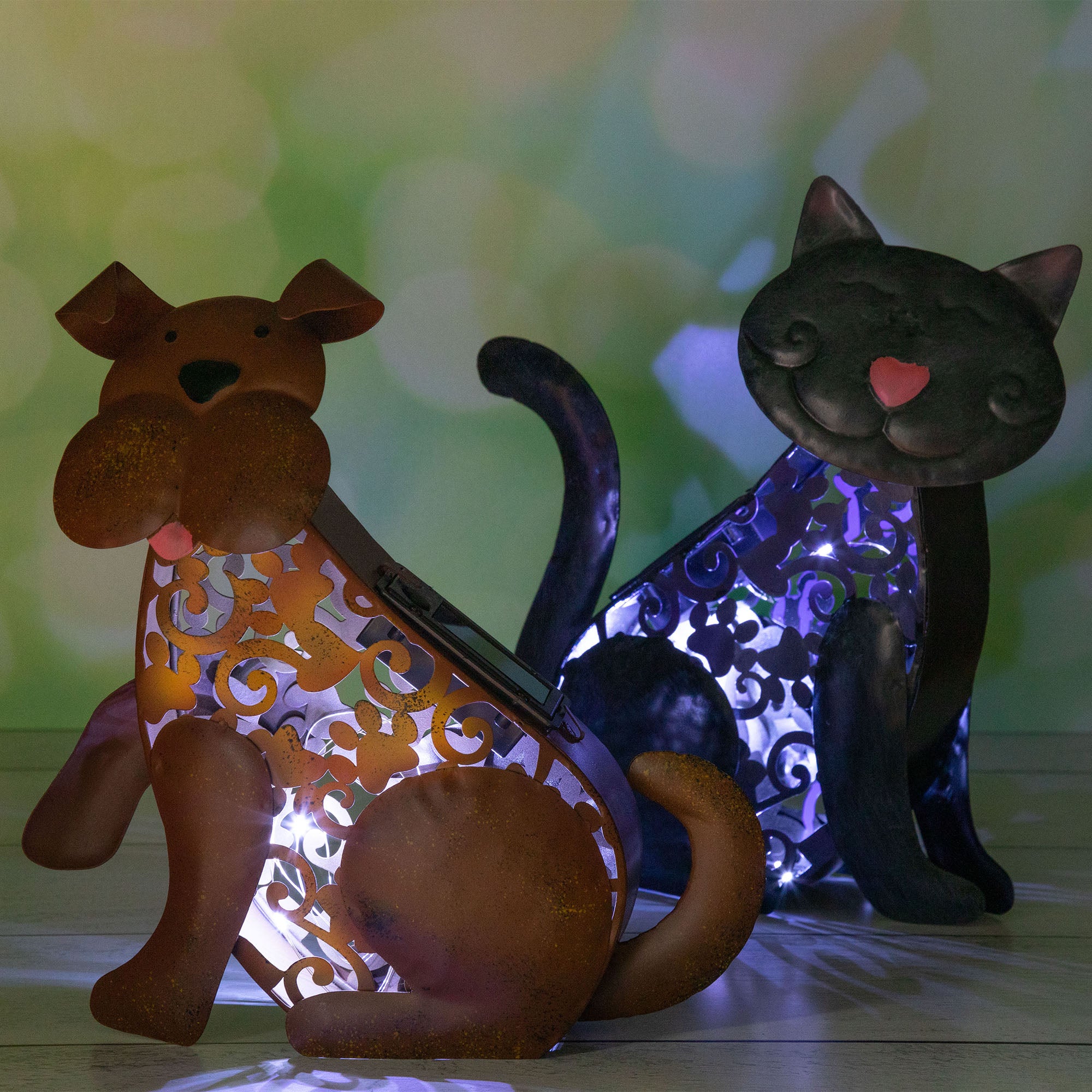 Pet Metal Solar Light Statue - Dog