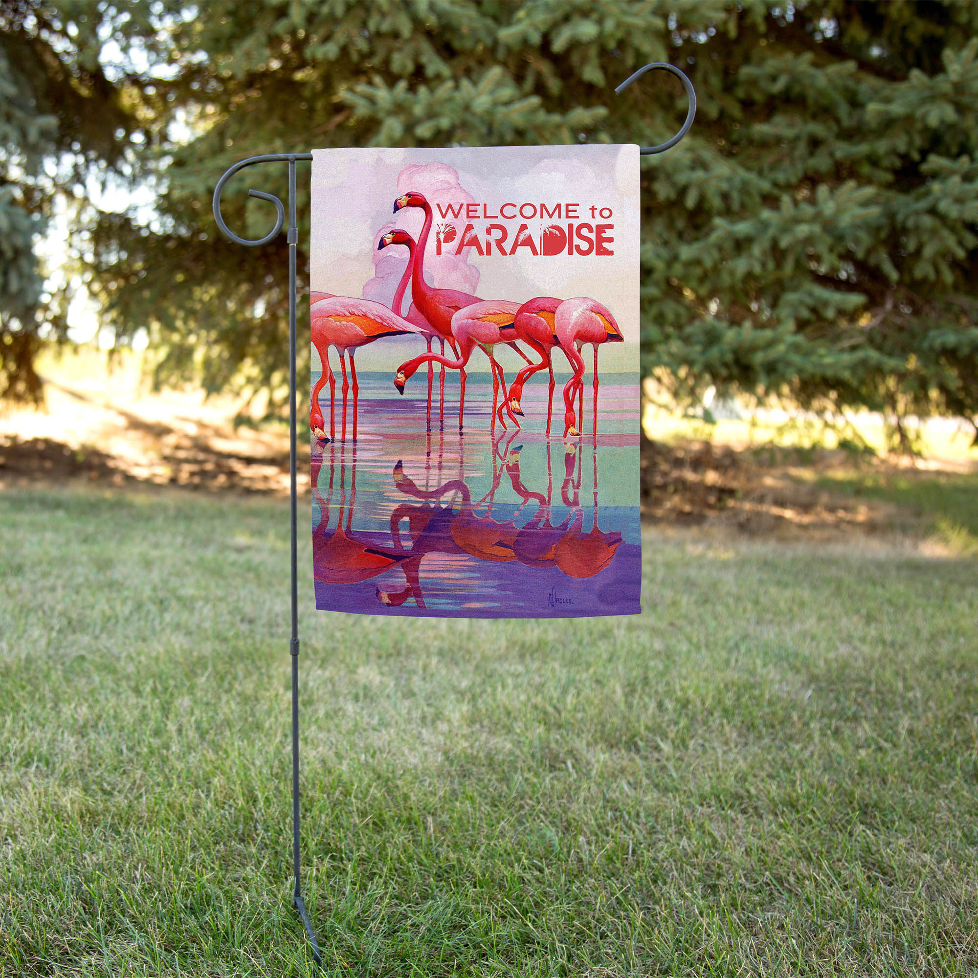 Toland Flamingo Paradise Garden Flag - 12.5 X 18