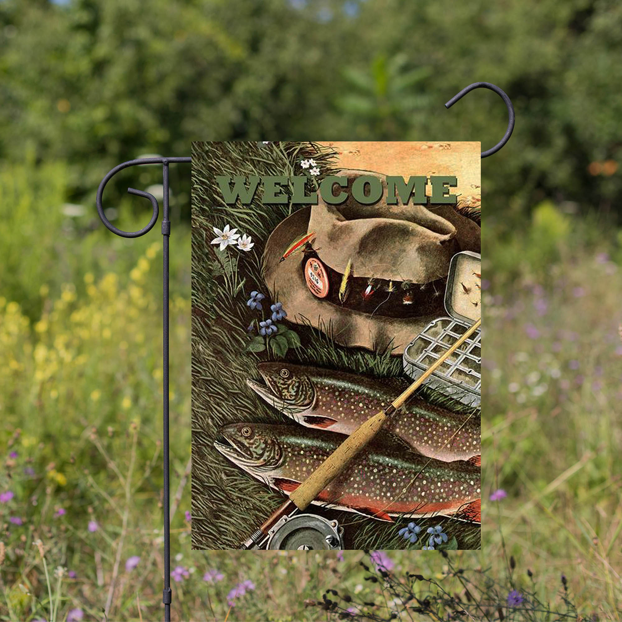 Toland Fly Fishing Welcome Garden Flag