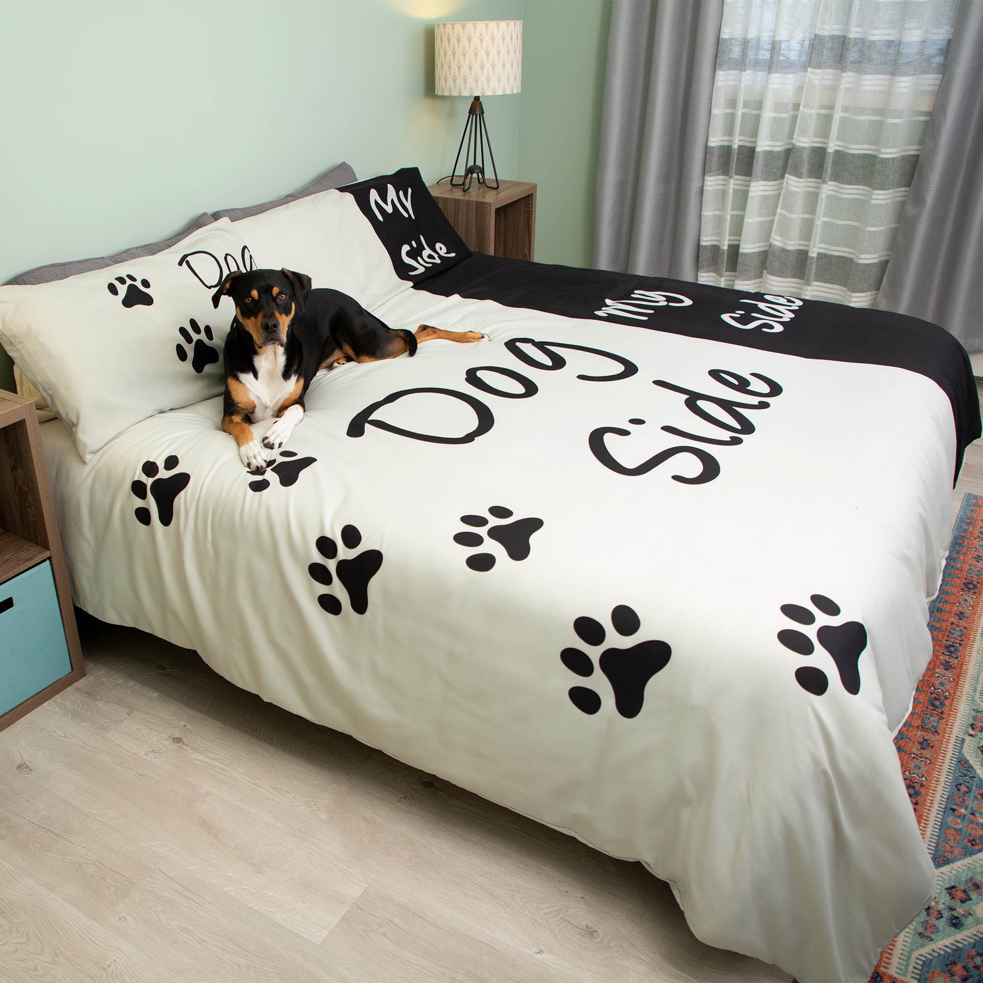 Dog Side, My Side - Duvet Cover & Pillow Case Set - King - Cat
