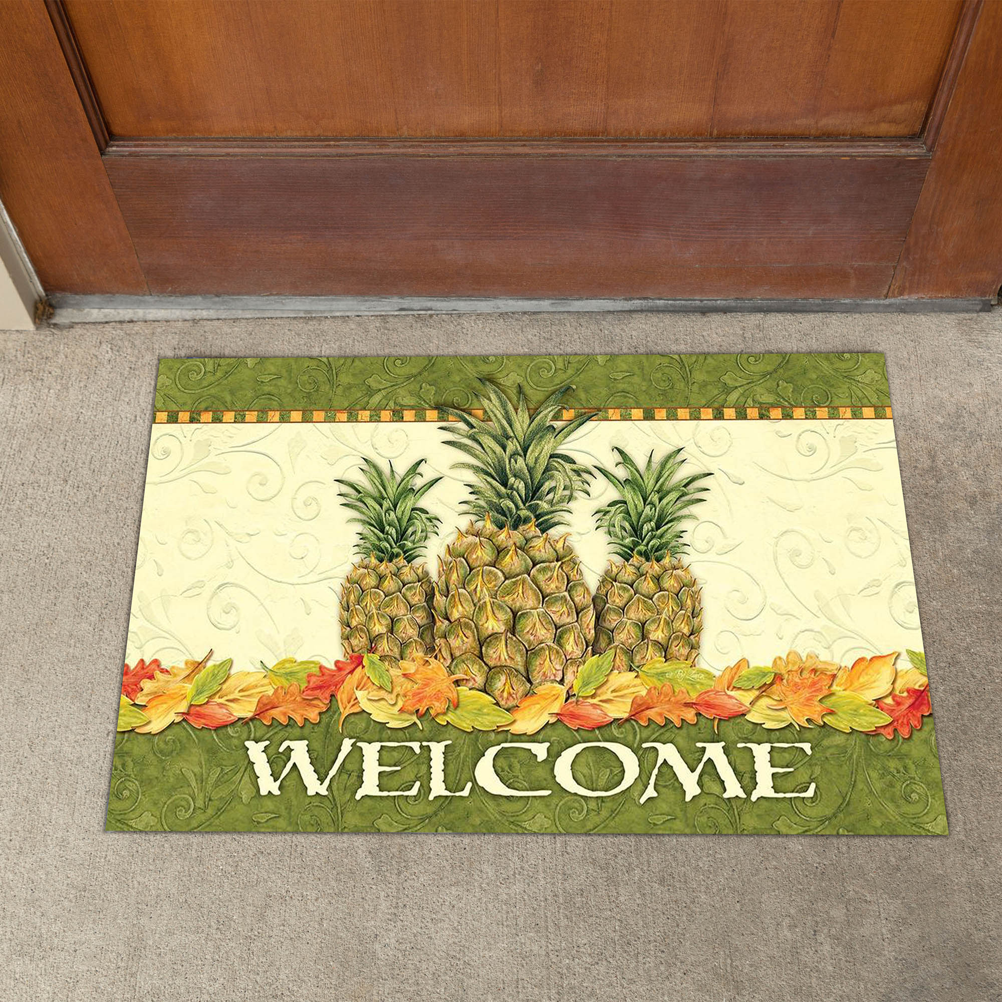 Toland Pineapple Leaf Welcome Door Mat