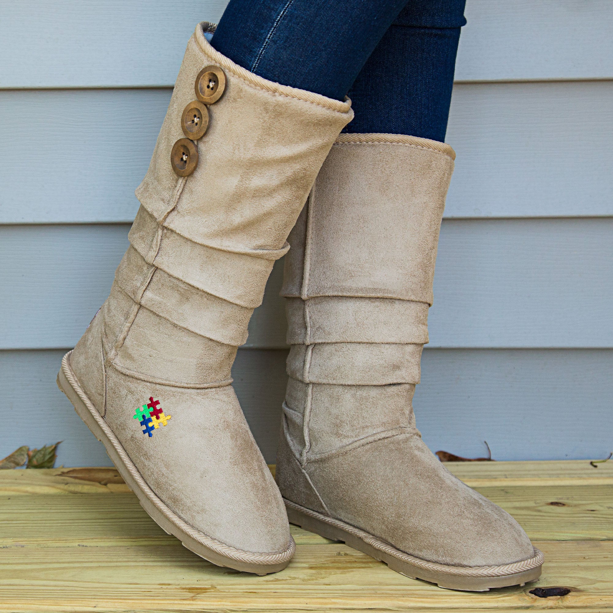 Autism Awareness Slouch Boots - 6