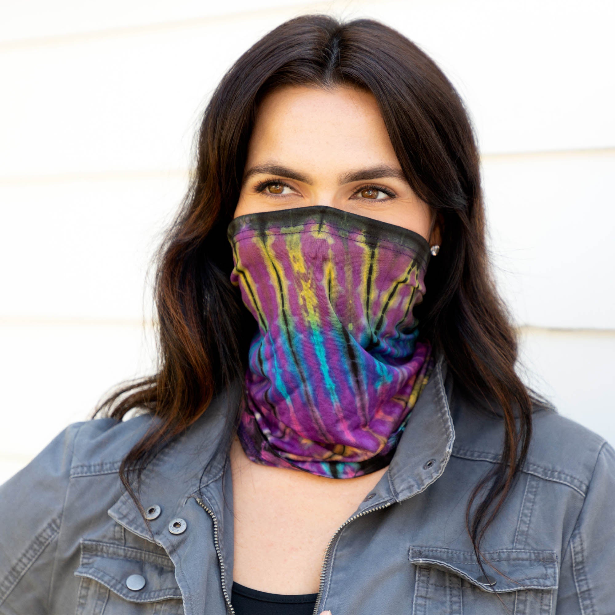 Tie-Dye Gaiter Face Mask - Purple Haze