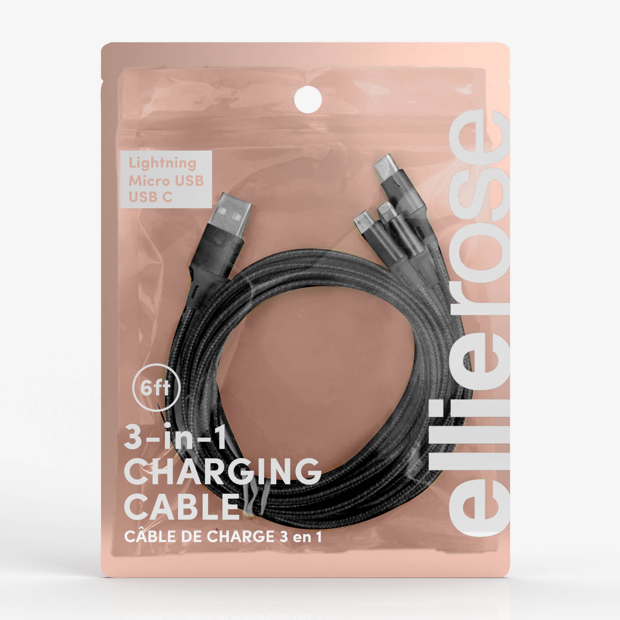 Ellielosangeles Black Nylon Charging Cable