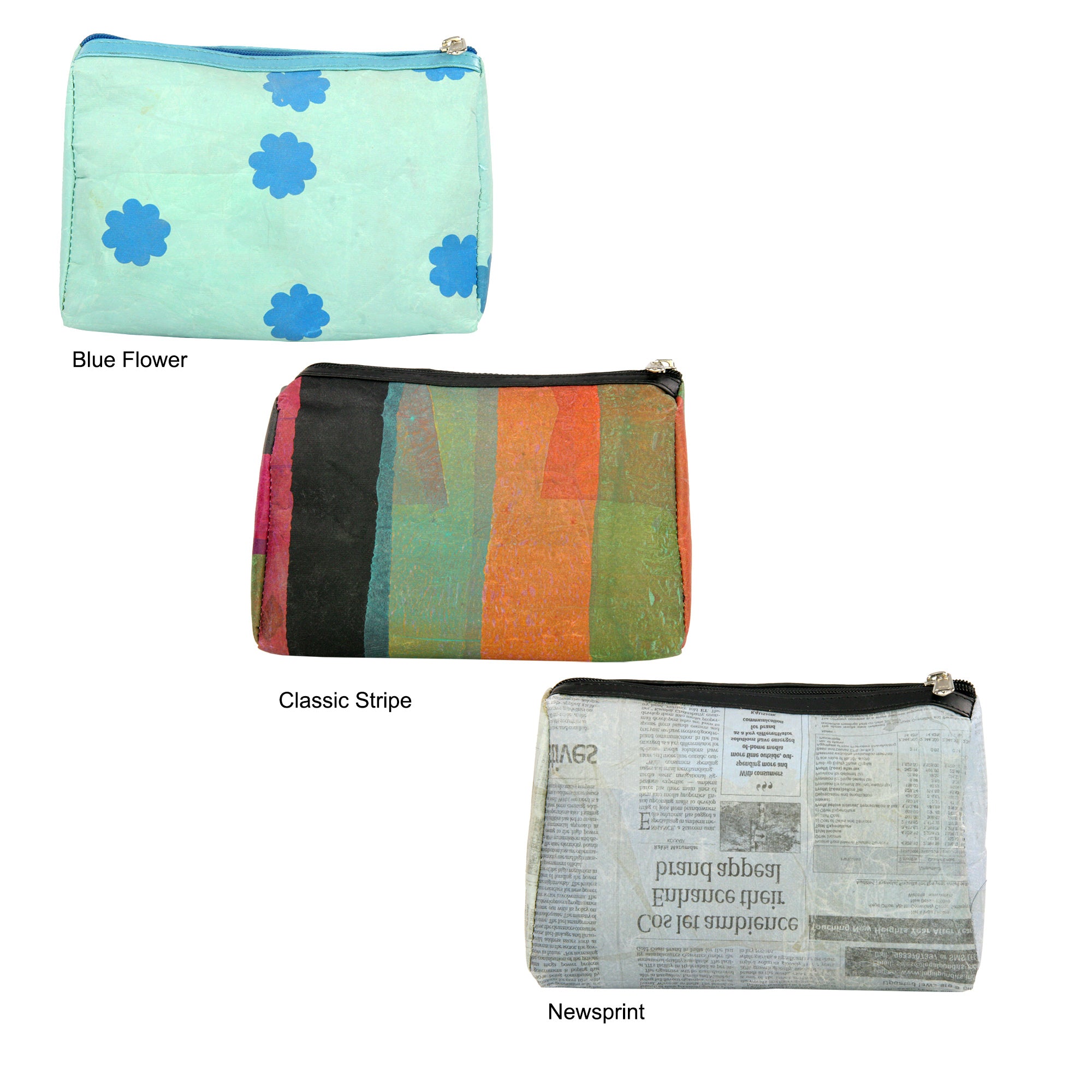 Recycled Plastic Cosmetic Case - Classic Stripe