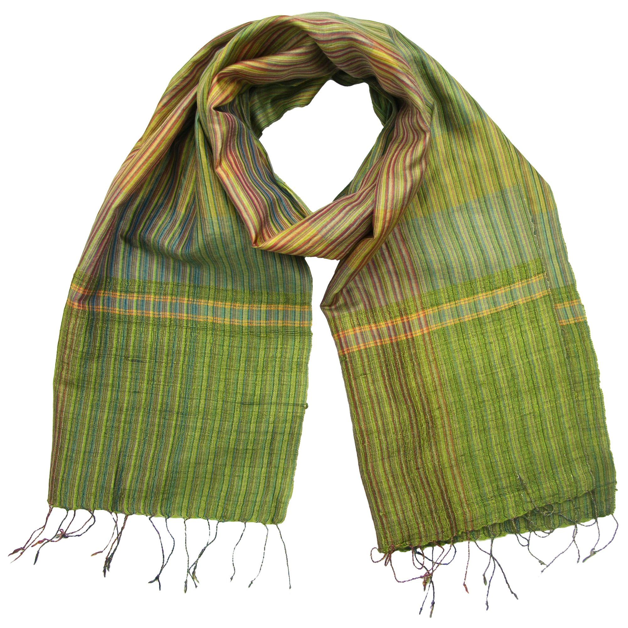 Royal Weave Silk Scarf - Green