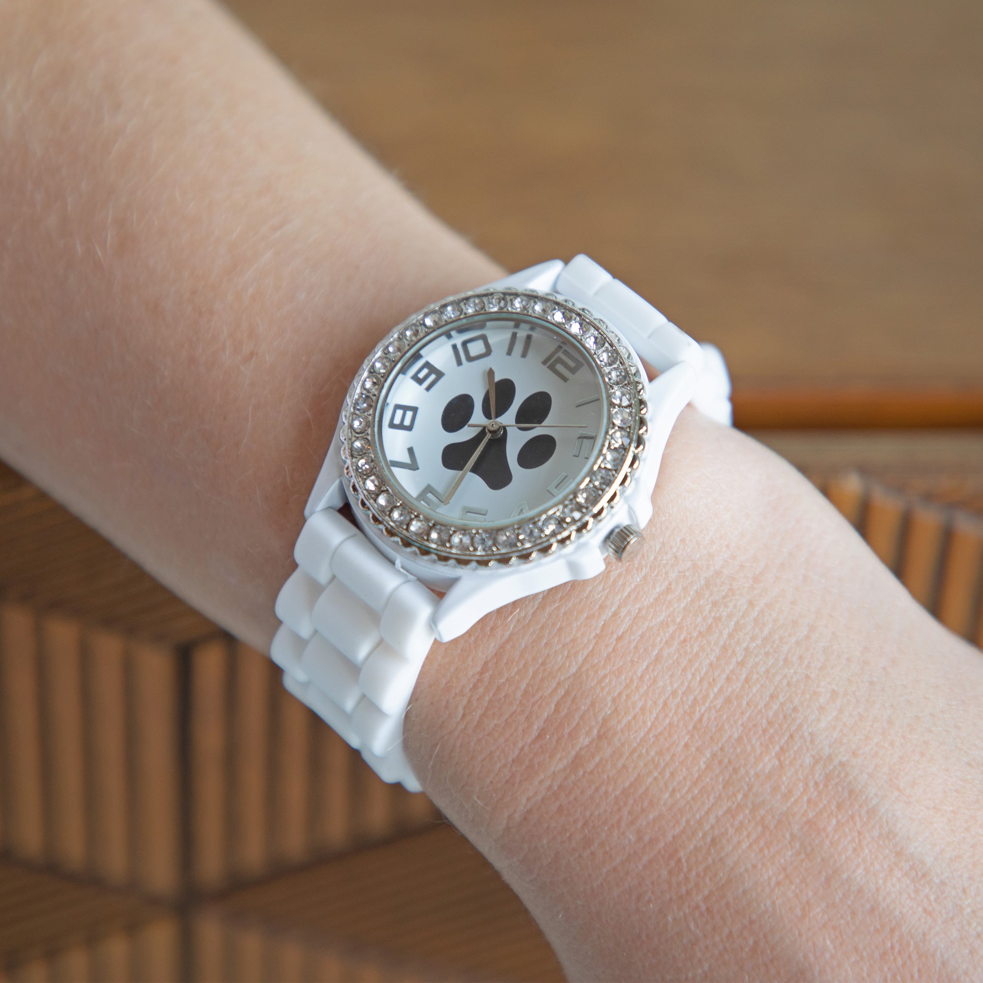 Paw Print Silicone Watch - White
