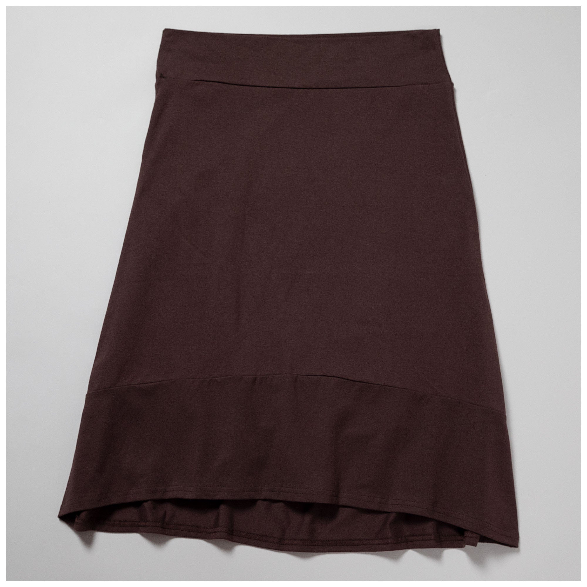 Organic High Low Skirt - Brown - S