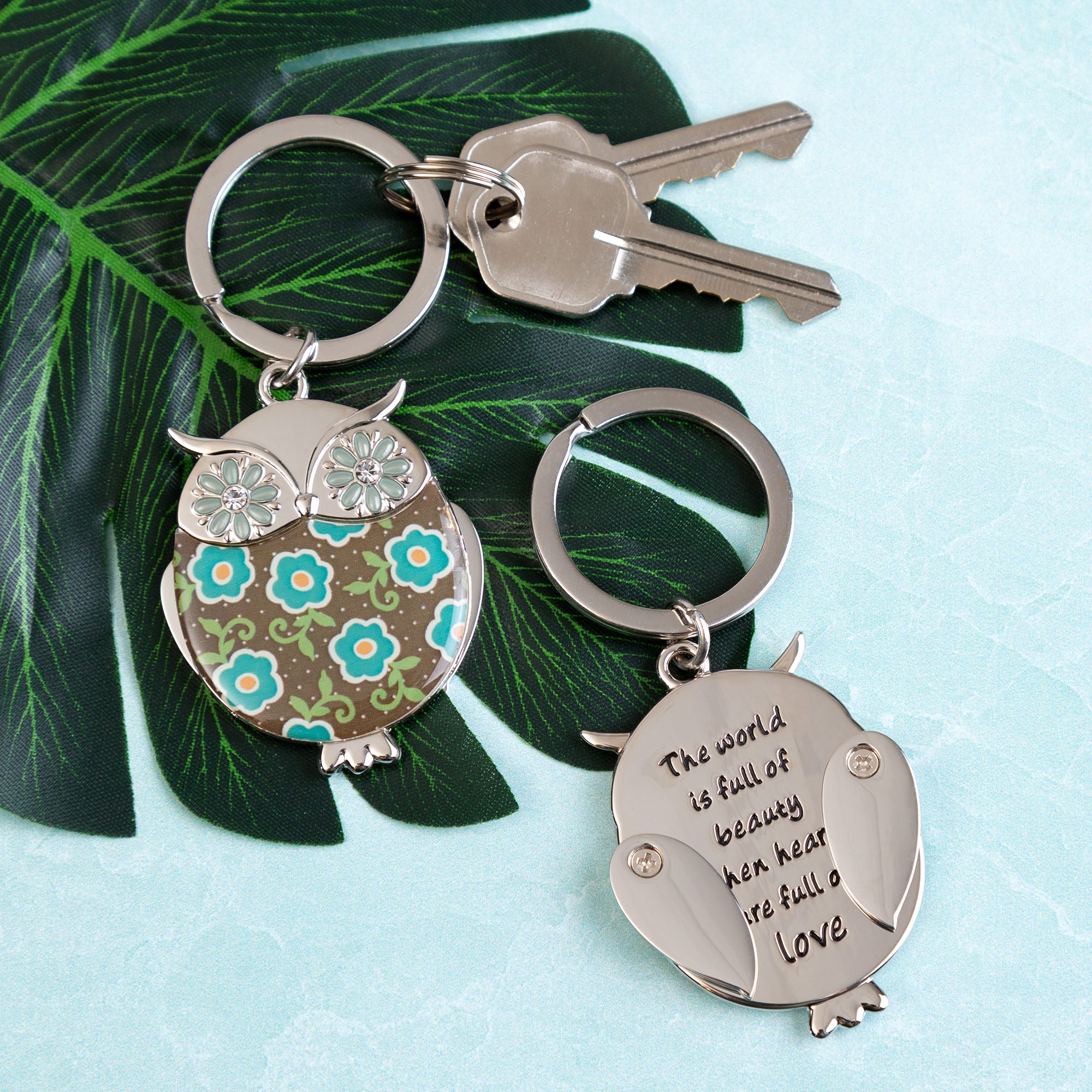 Wise In Love Owl Keychain - Green