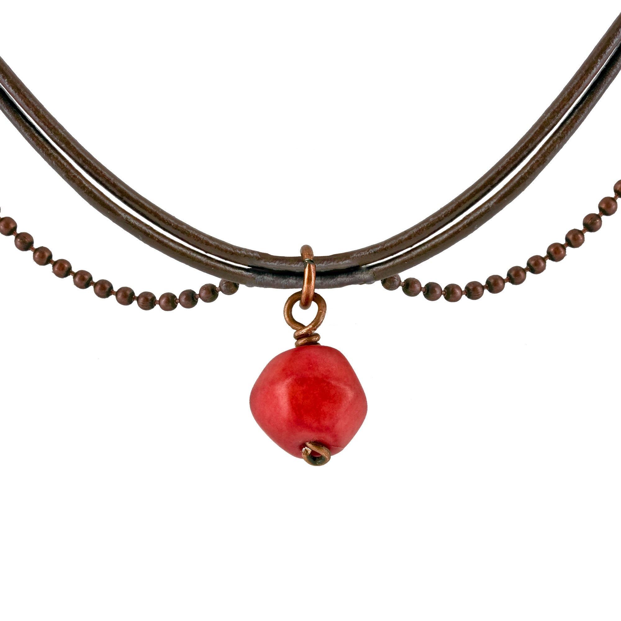 Magdalena Faceted Tagua Necklace - Coral