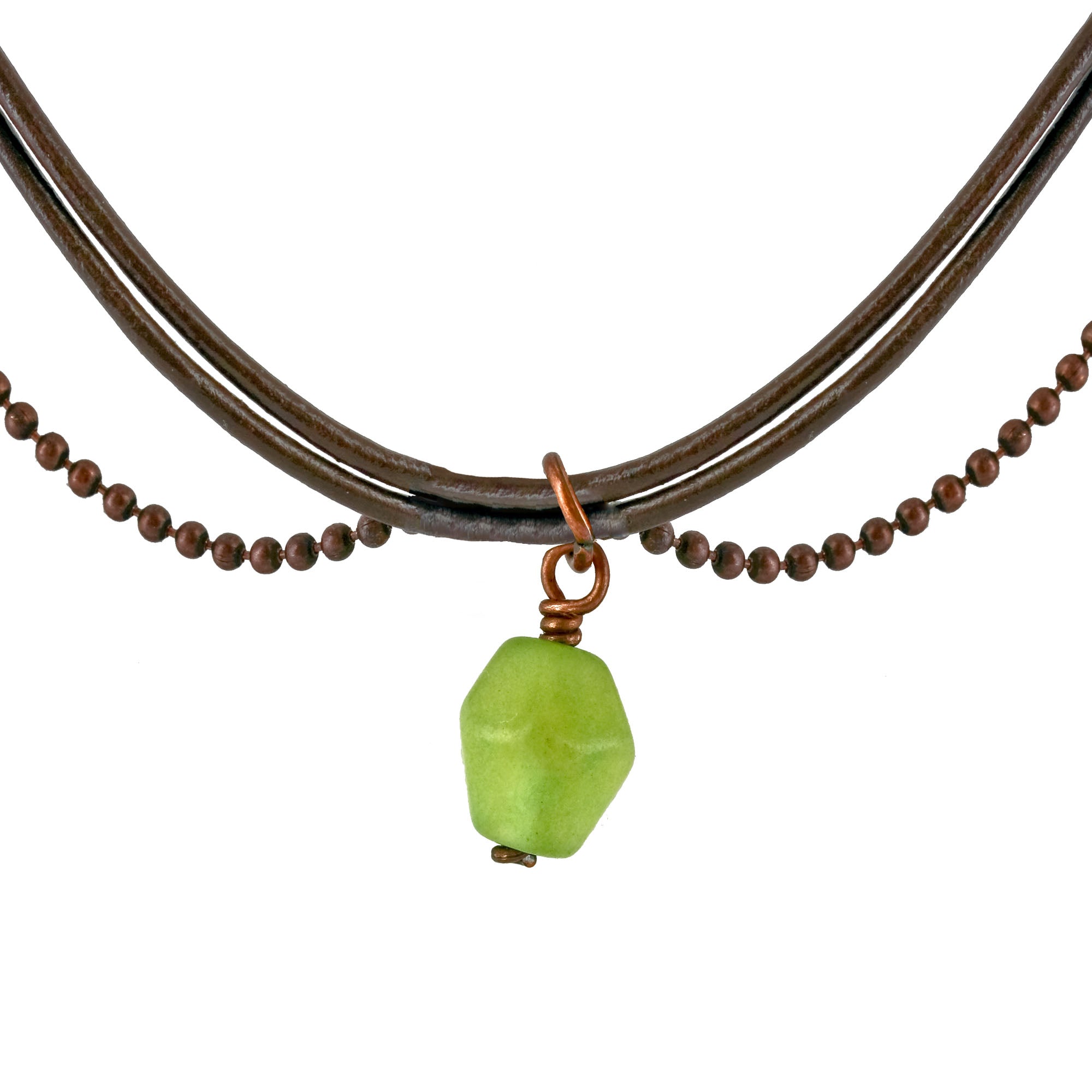 Magdalena Faceted Tagua Necklace - Green