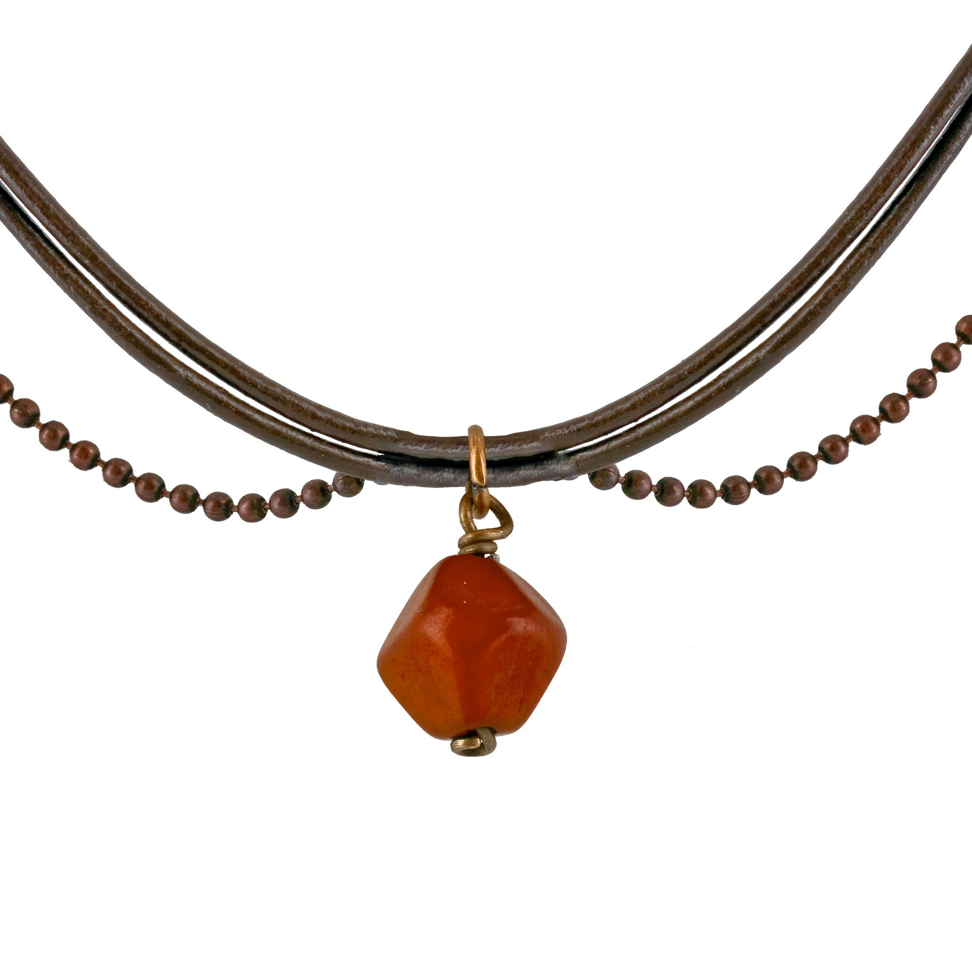 Magdalena Faceted Tagua Necklace - Orange