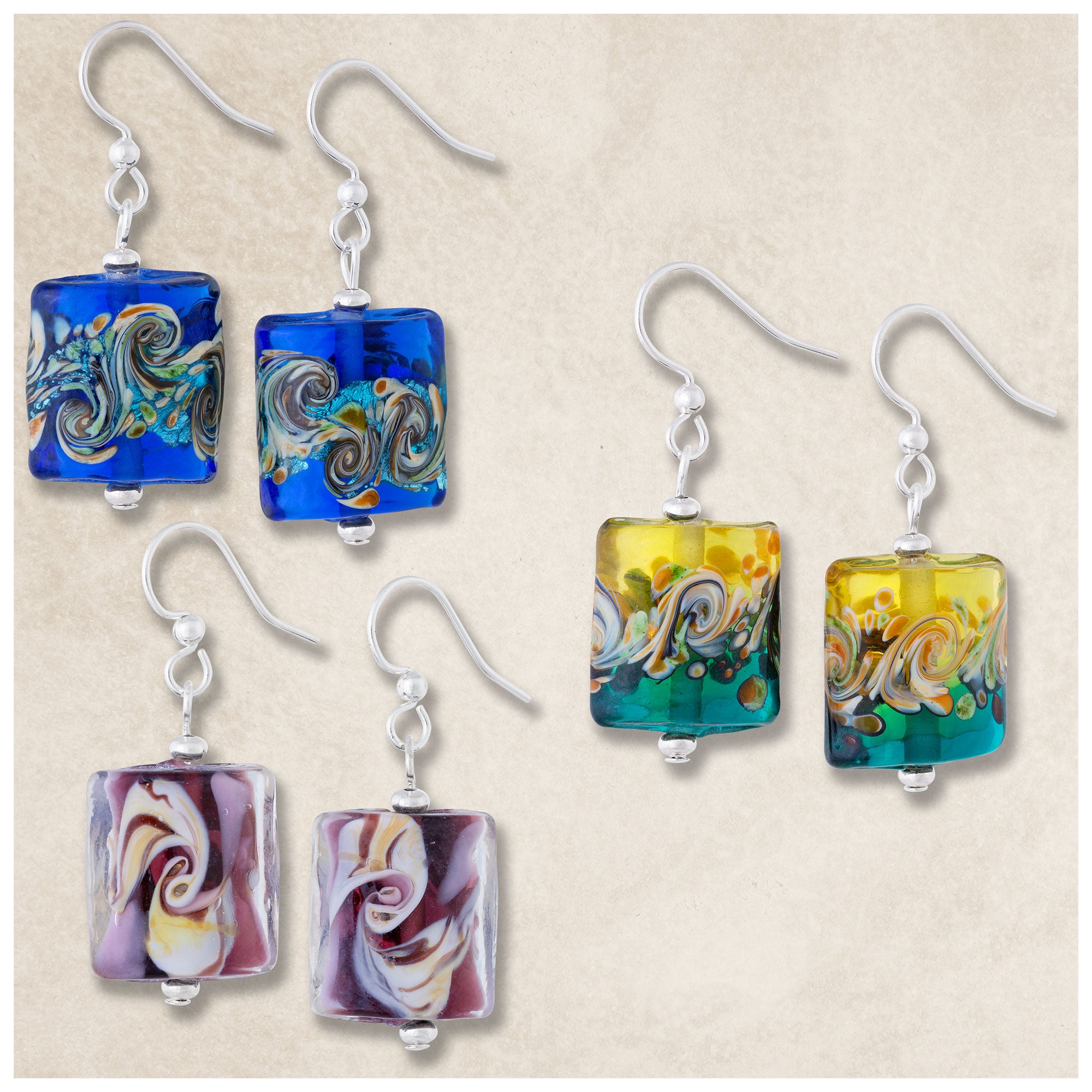 Colors Of Inspiration Glass Earrings - Amethyst Purple
