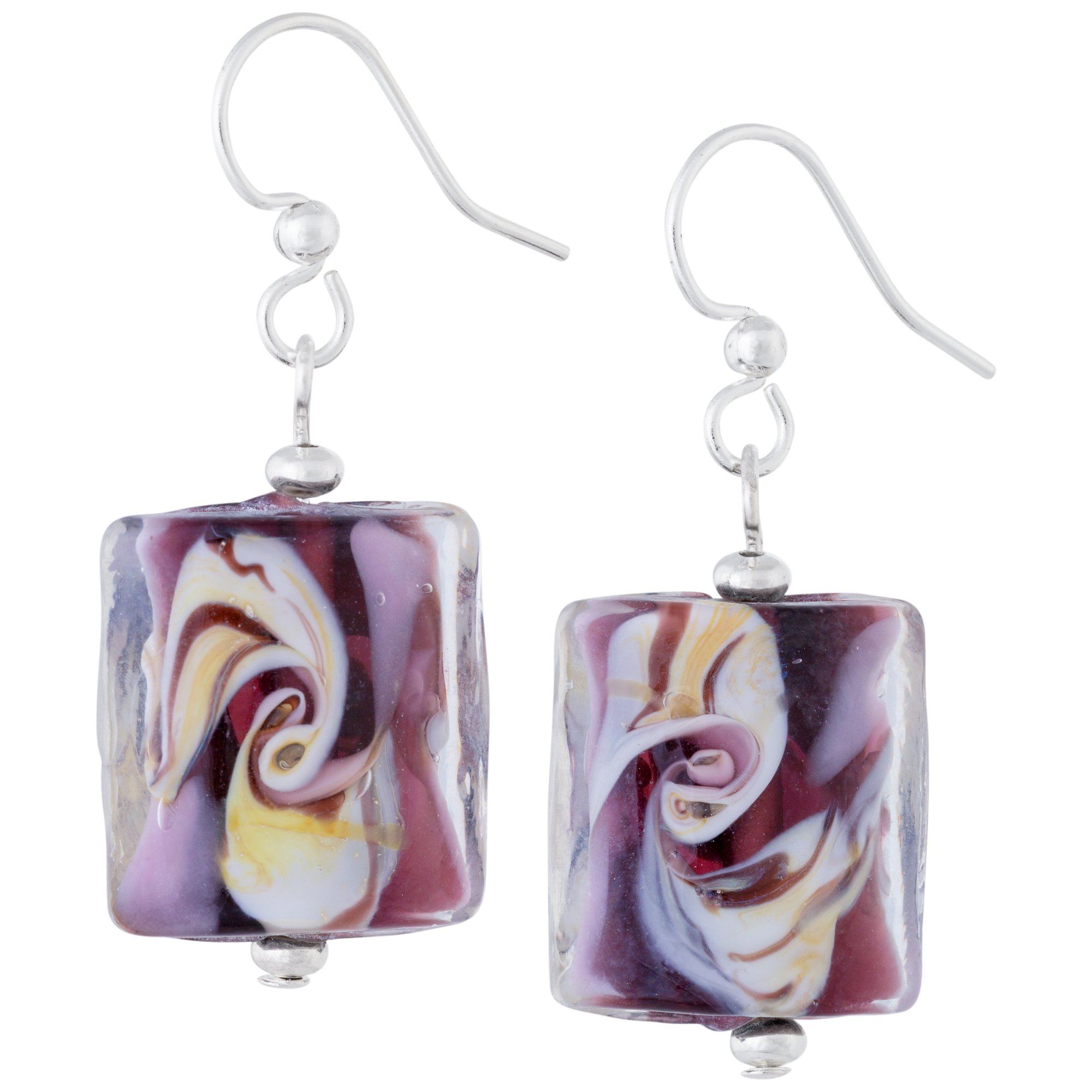 Colors Of Inspiration Glass Earrings - Amethyst Purple