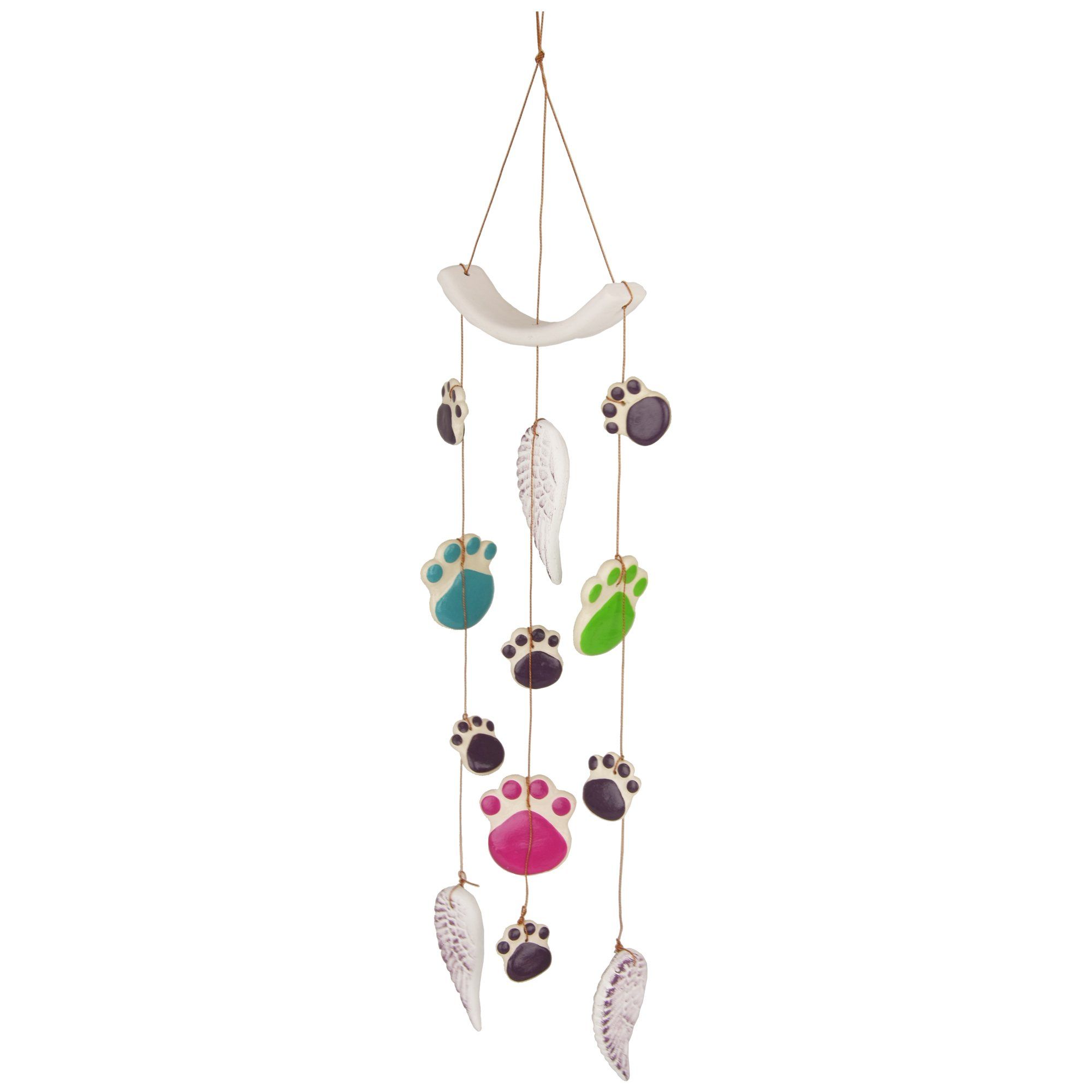 Paws Of Love Ceramic Wind Chime - Angel Wings