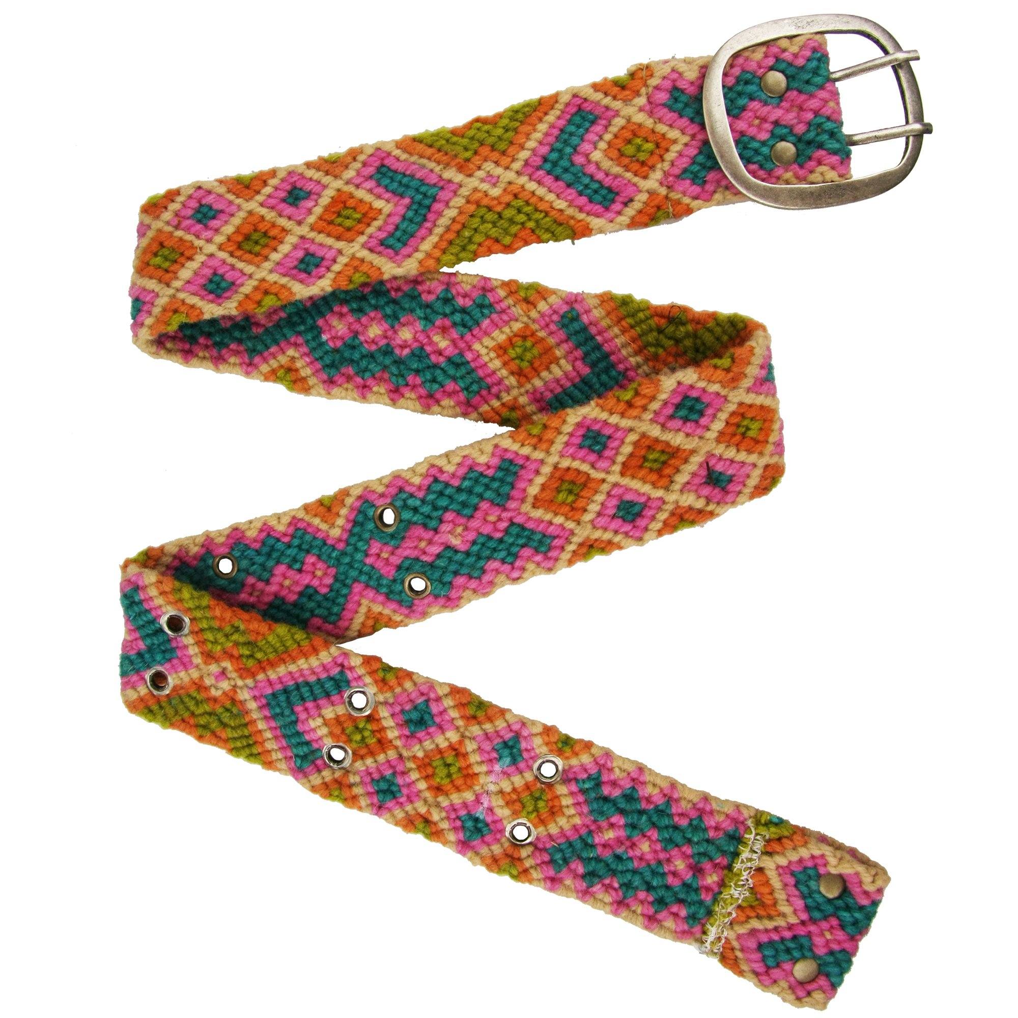 Geometric Knotted Wool Belt - Bright - S