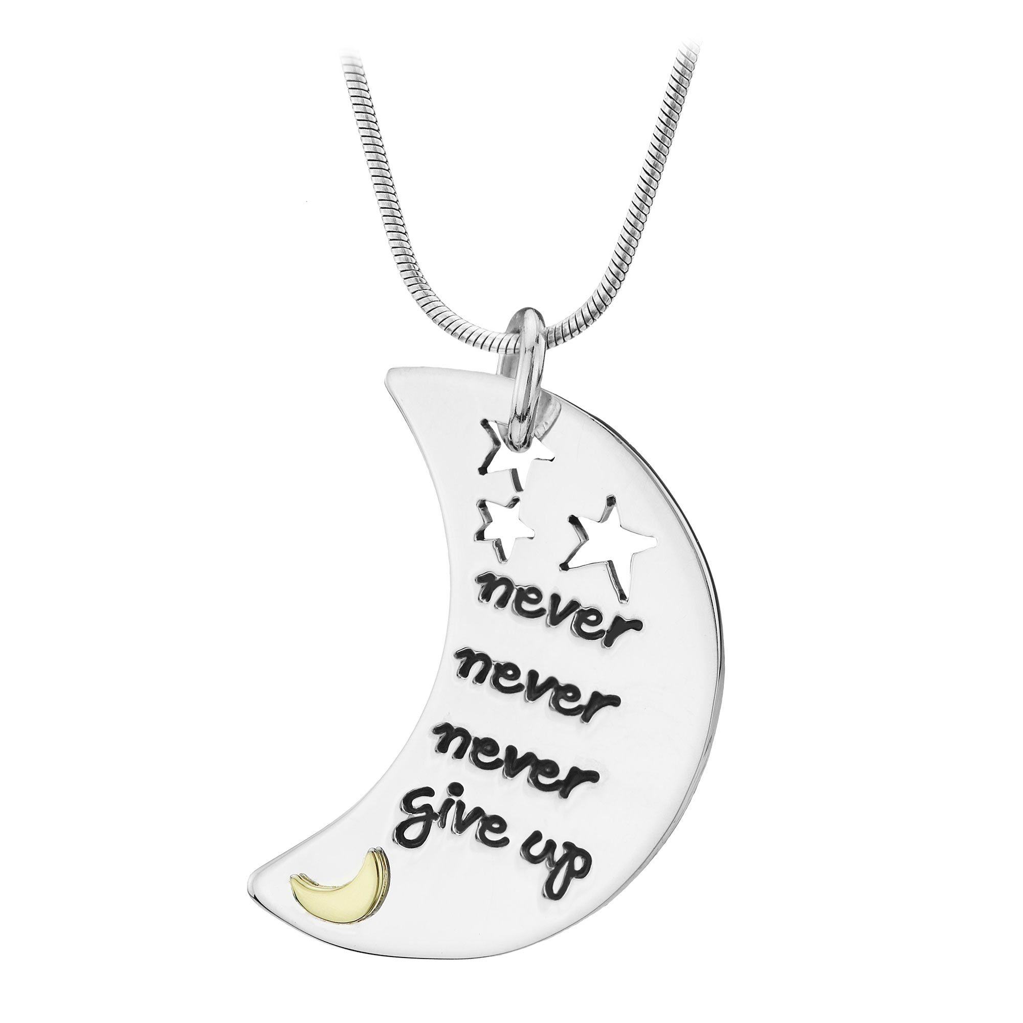 Never Never Never Give Up Sterling Necklace - Pendant Only