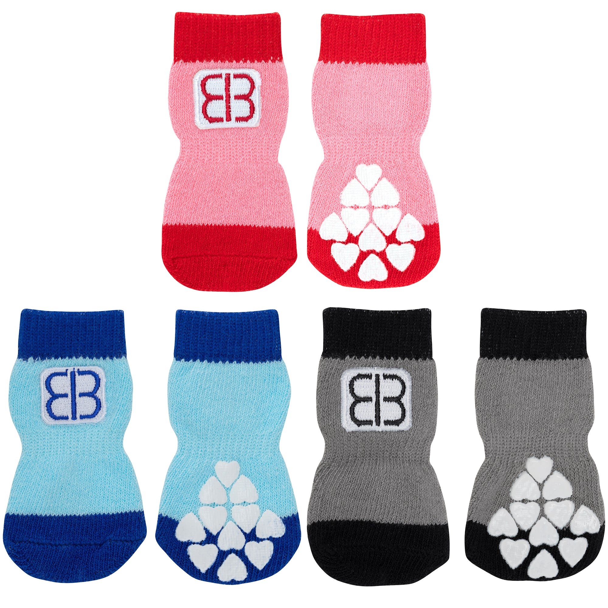 Traction Control Socks For Dogs - Red/Pink - L