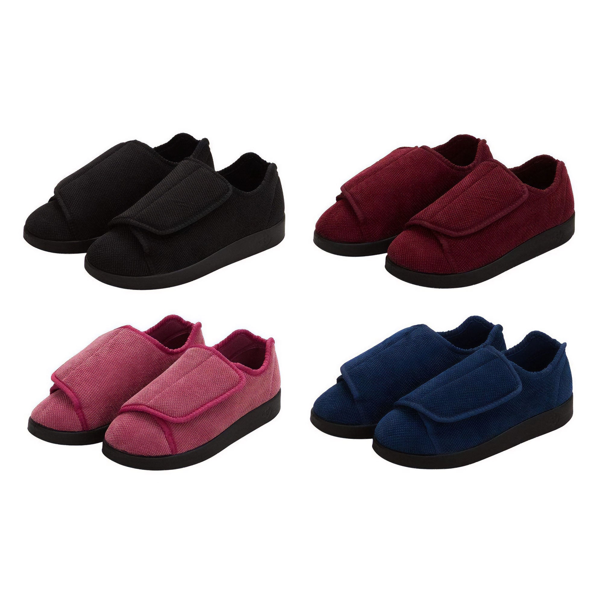 Silverts Women's Antimicrobial Extra Extra Wide Easy-Closure Slippers - Wine - 12