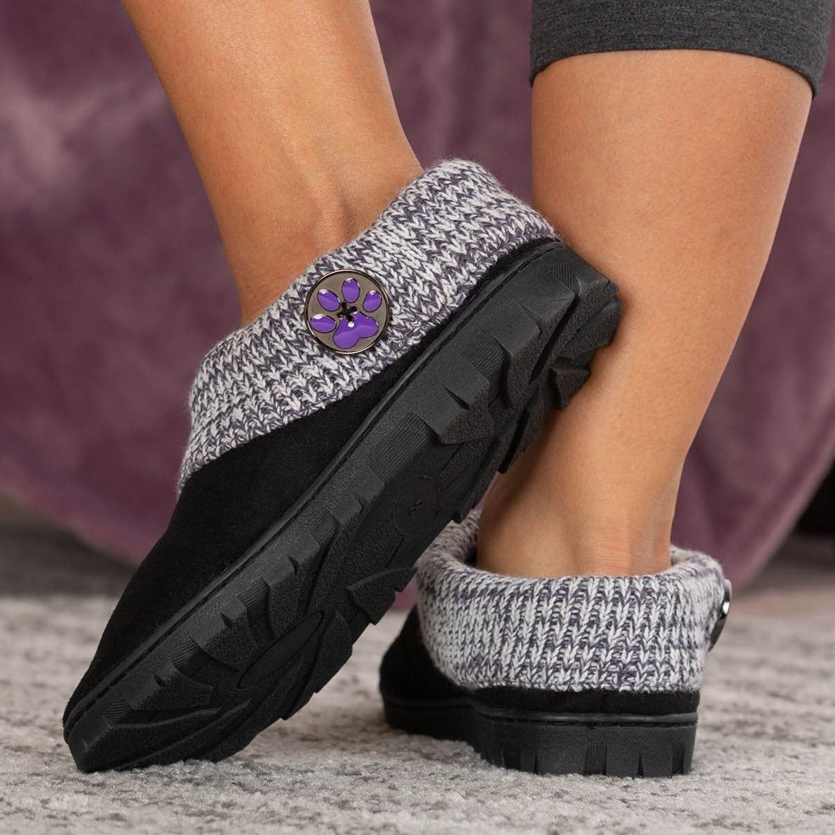 Purple Paw Women's Comfy Clog Slippers - Purple - 7