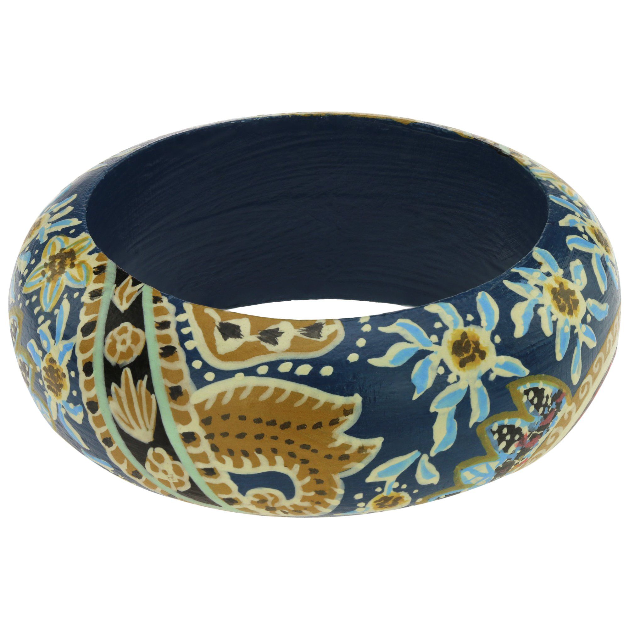 Painted Paisley Bangle - Navy