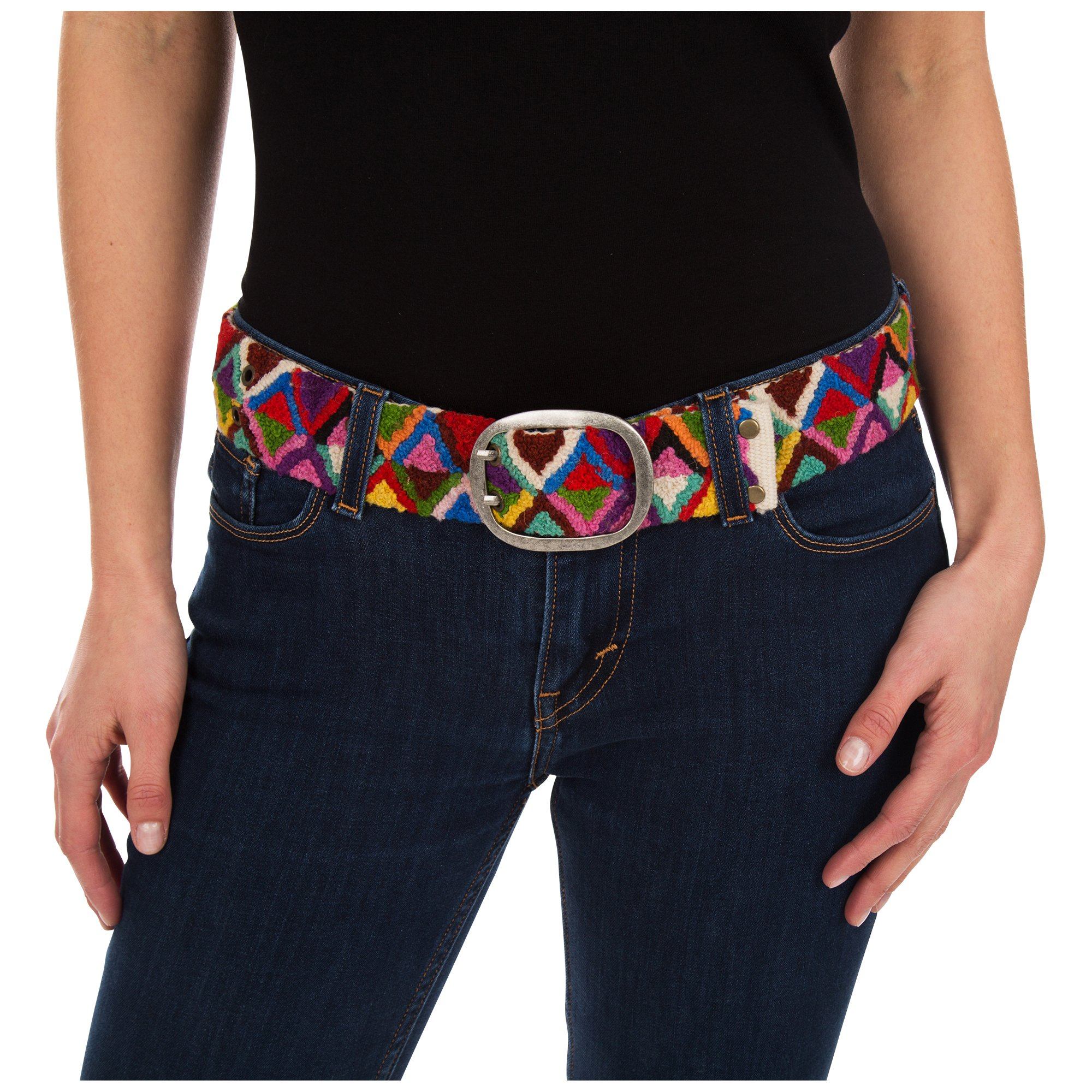 Peruvian Embroidered Triangle Belt - L