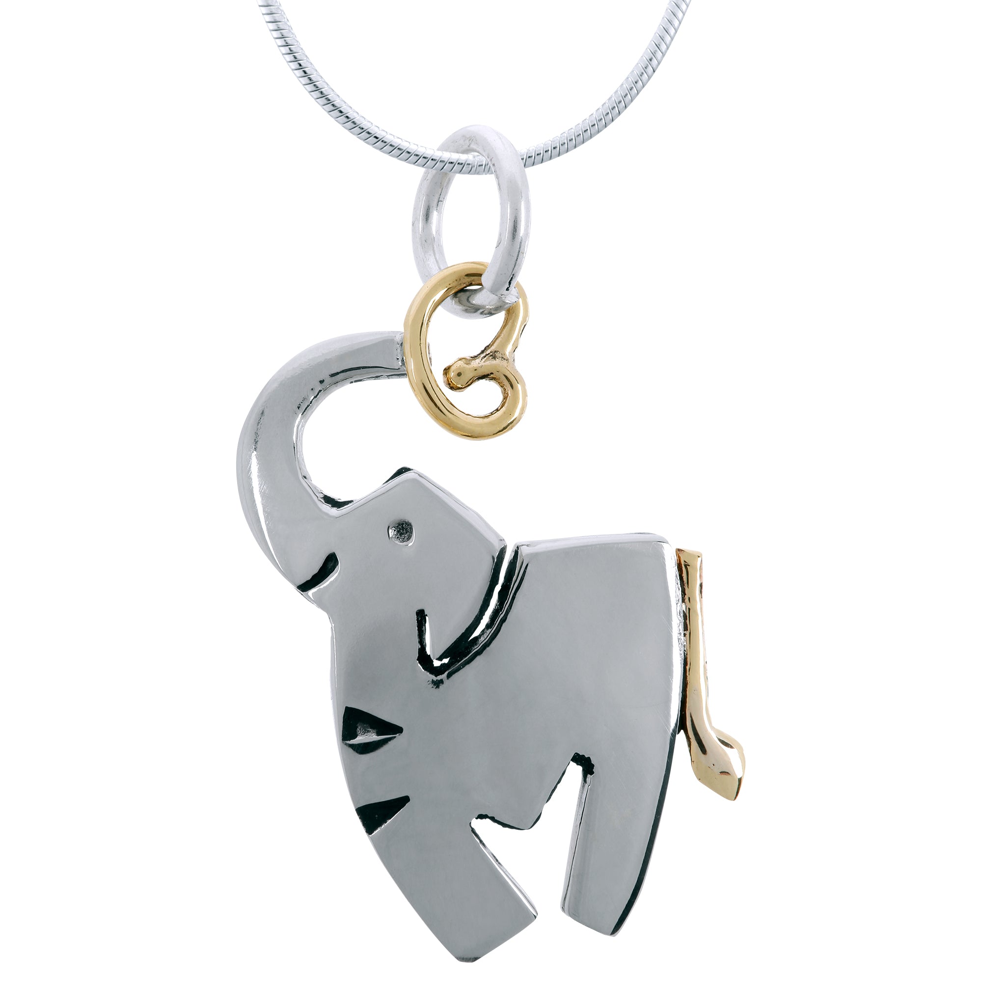 Sweet Dancing Elephant Necklace - With Silver Plated Chain