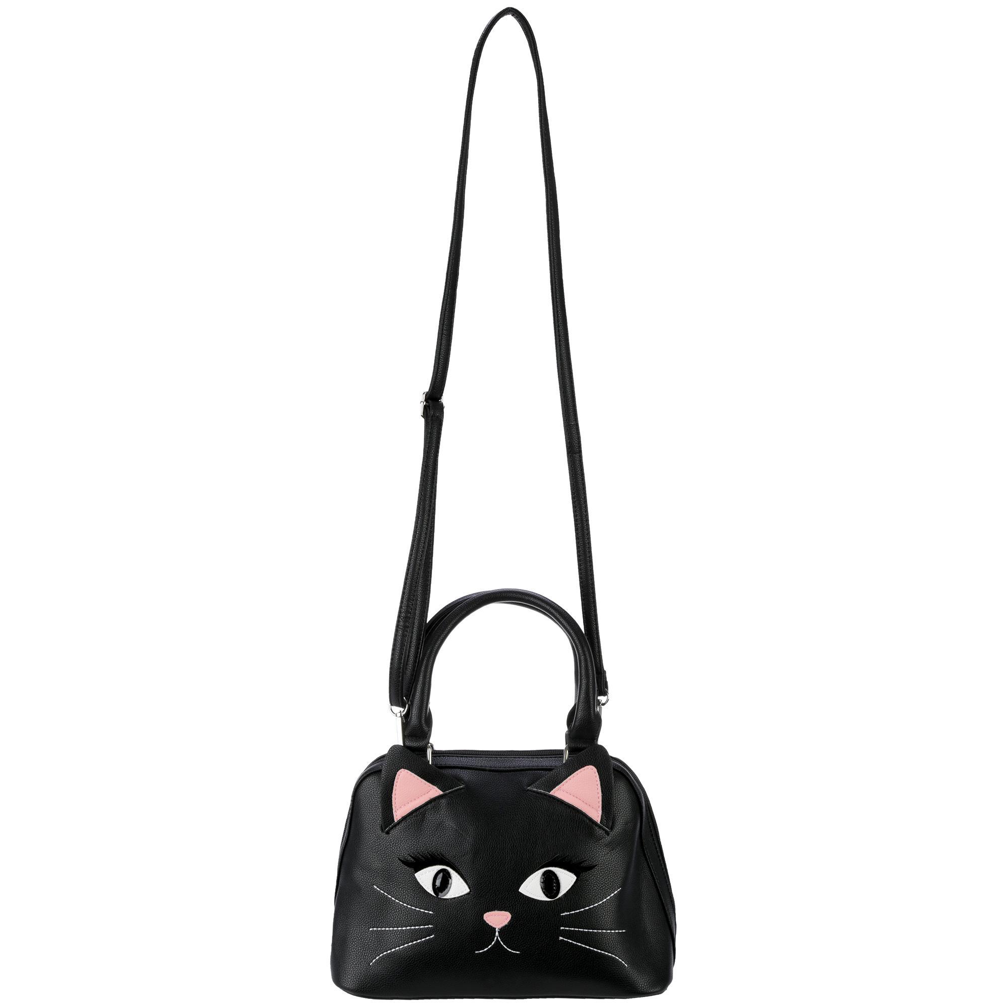 Black Cat Face Satchel Handbag | The Animal Rescue Site