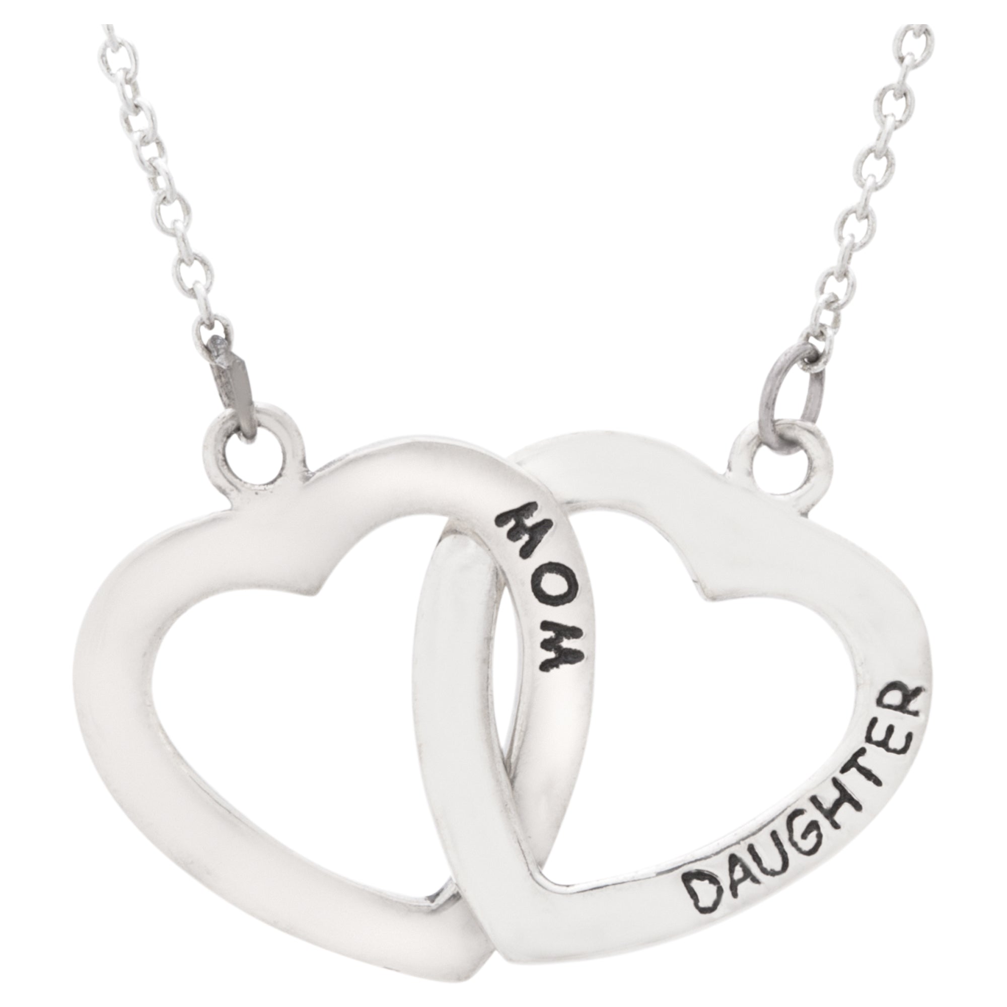 Mother & Daughter Always Necklace - Linked Hearts
