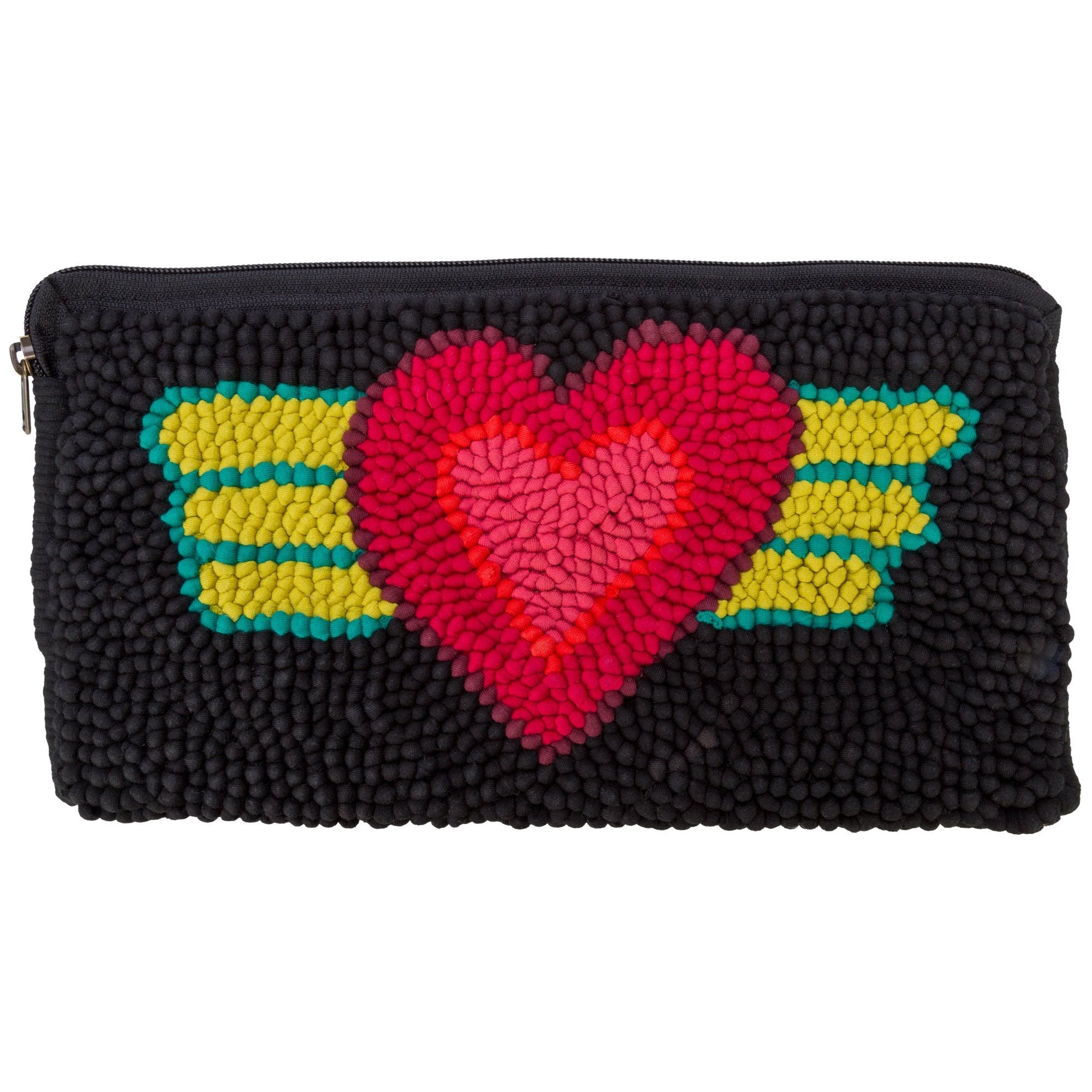 Mielie Grand Clutch - Flying Heart - Black